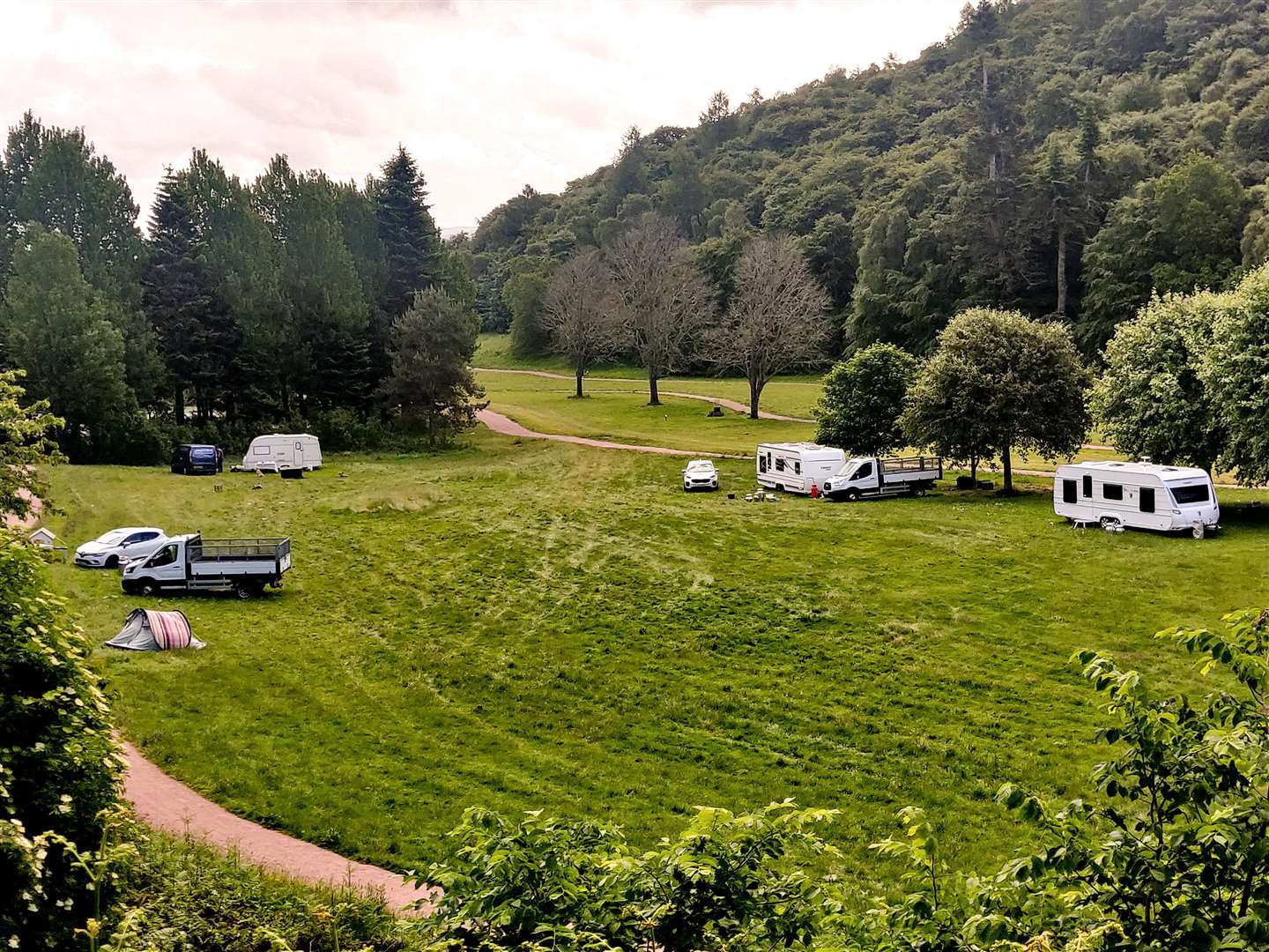 The Travellers' camp in Torvean Park. Picture: James Mackenzie