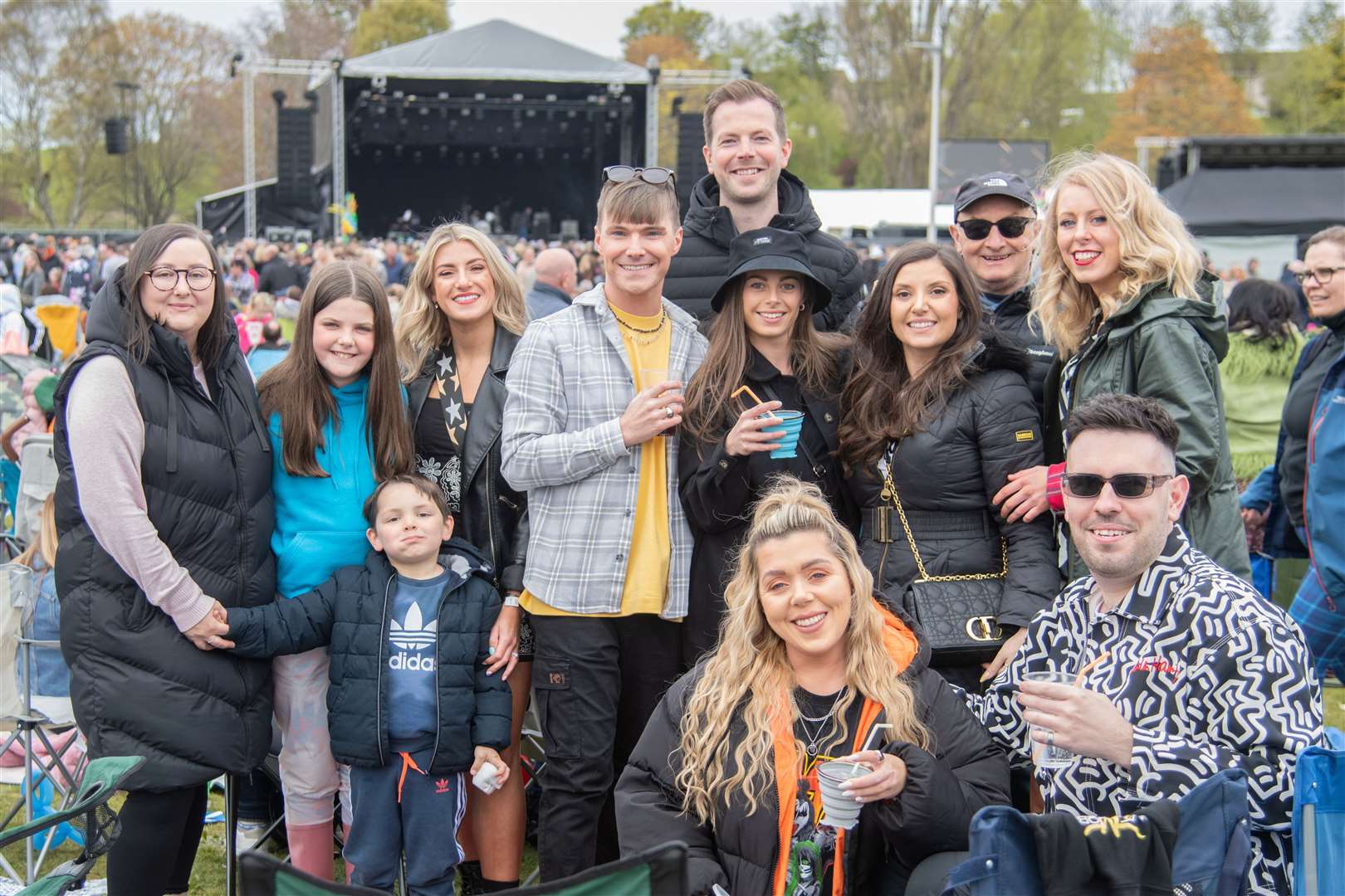 Eilidh Richardson (left) with friends and family at the festival on Saturday.