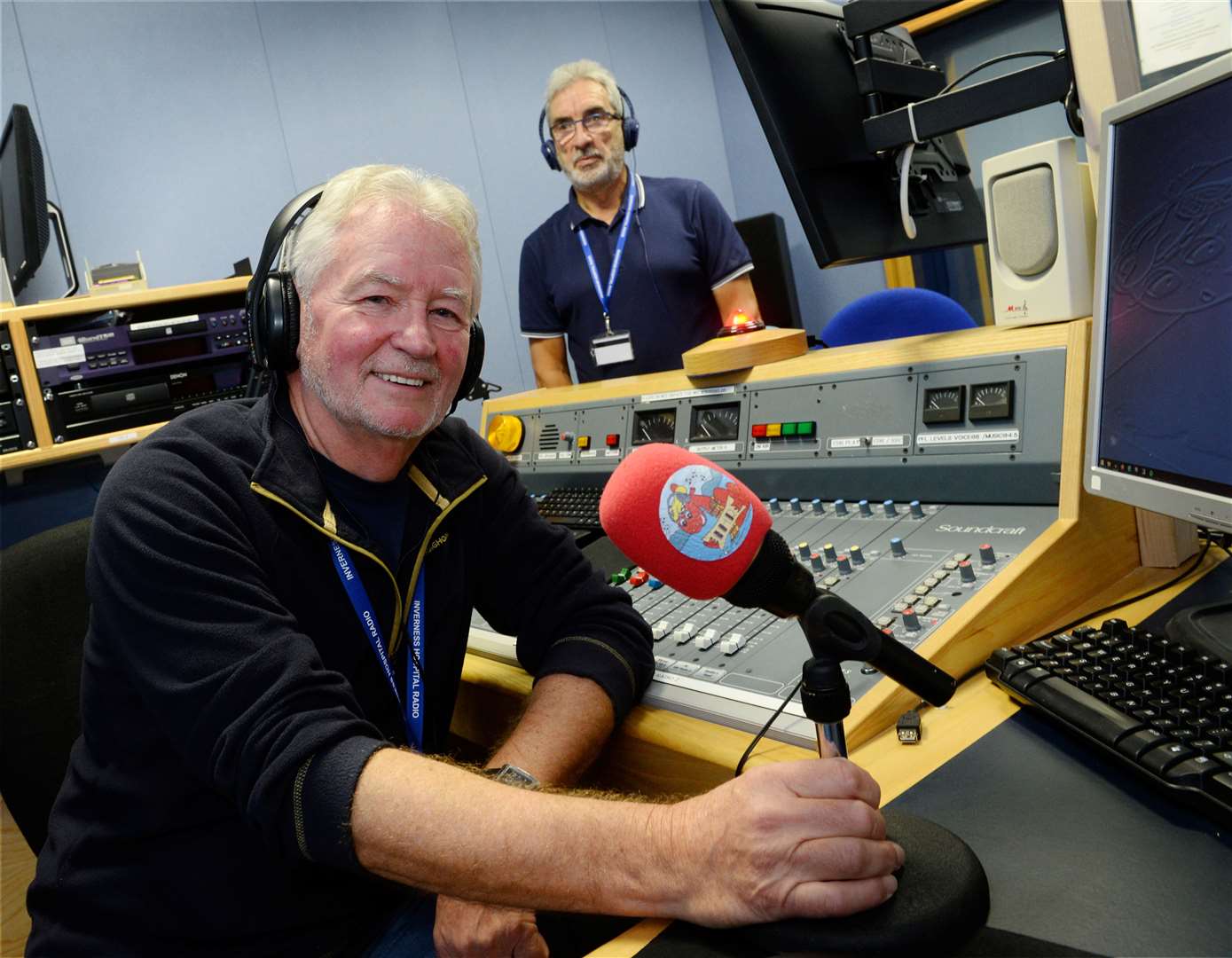 Presenters Terry Henderson and Iain MacKintosh at Inverness Hospital Radio..Picture: Gary Anthony..