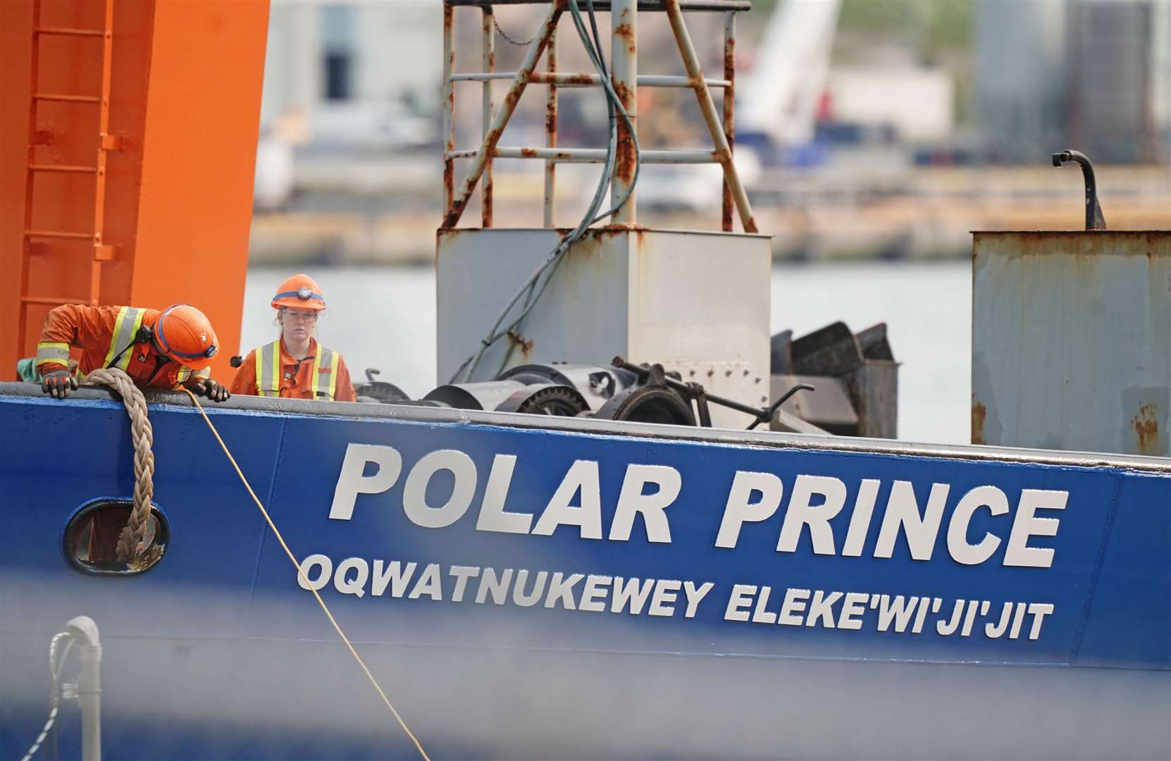 The Polar Prince, the main support ship for the Titan submersible (Jordan Pettitt/PA)