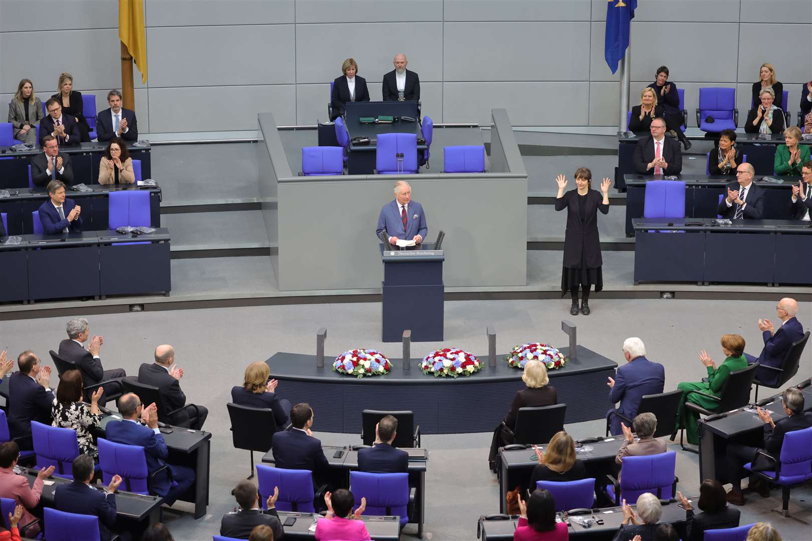 The King addresses members during a visit to the Bundestag, the German federal parliament, in Berlin (Chris Jackson/PA)