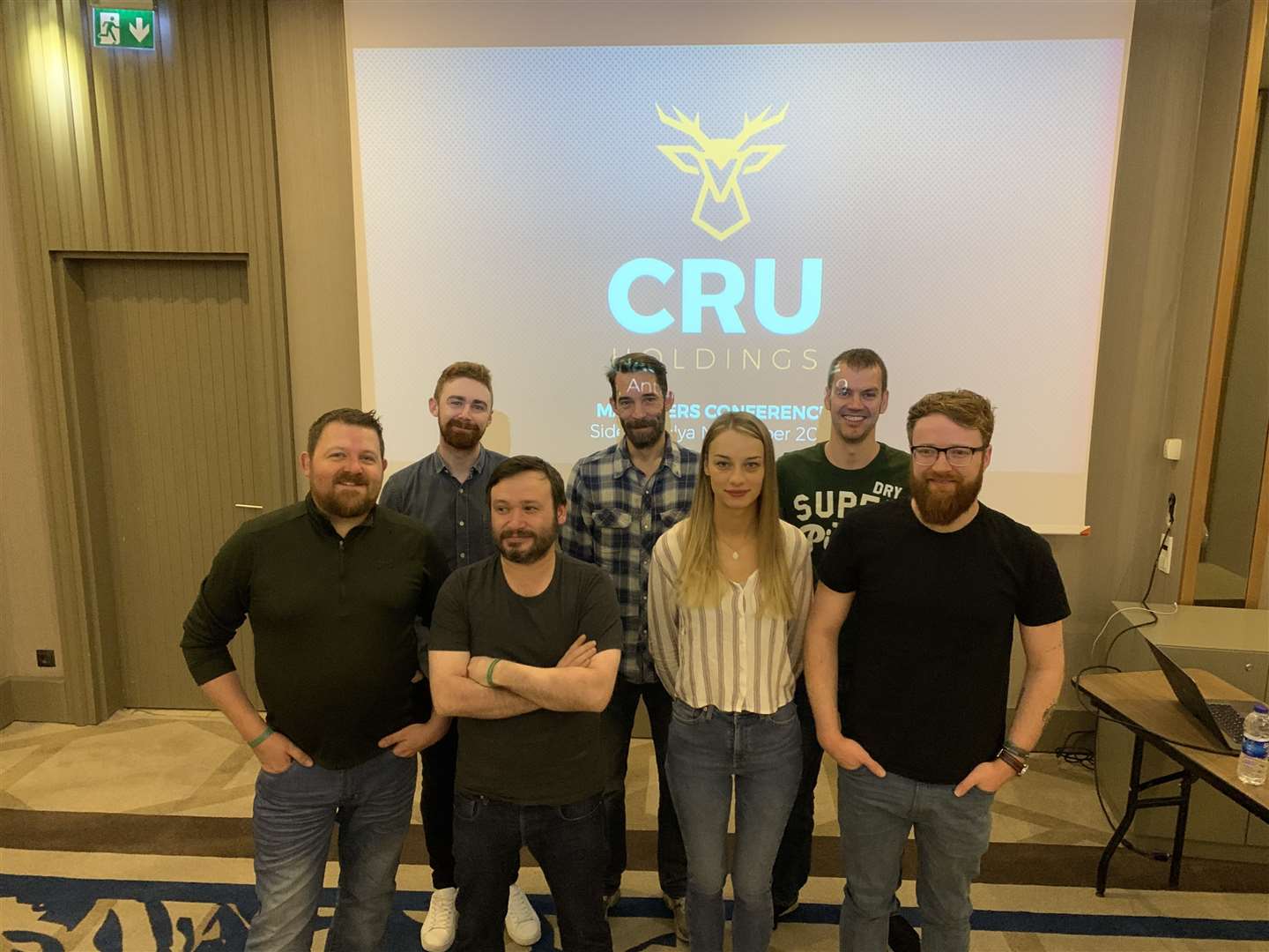 Cru's team (Back row, from left): Liam Reid, Simon Swinton, Ross Sharratt, (front row) Ken Loades, Alan Cumming, Evelina Bzezinskaja and Joe Martin.