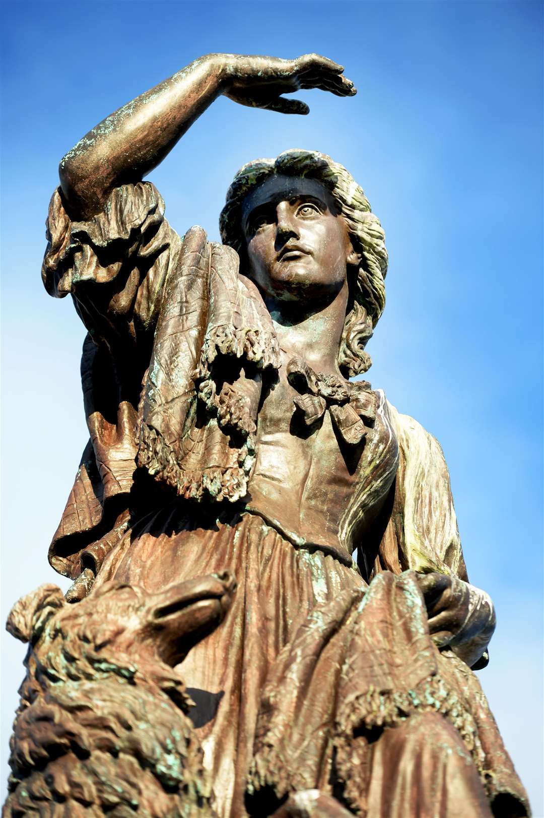 The statue of Flora Macdonald at Inverness Castle.