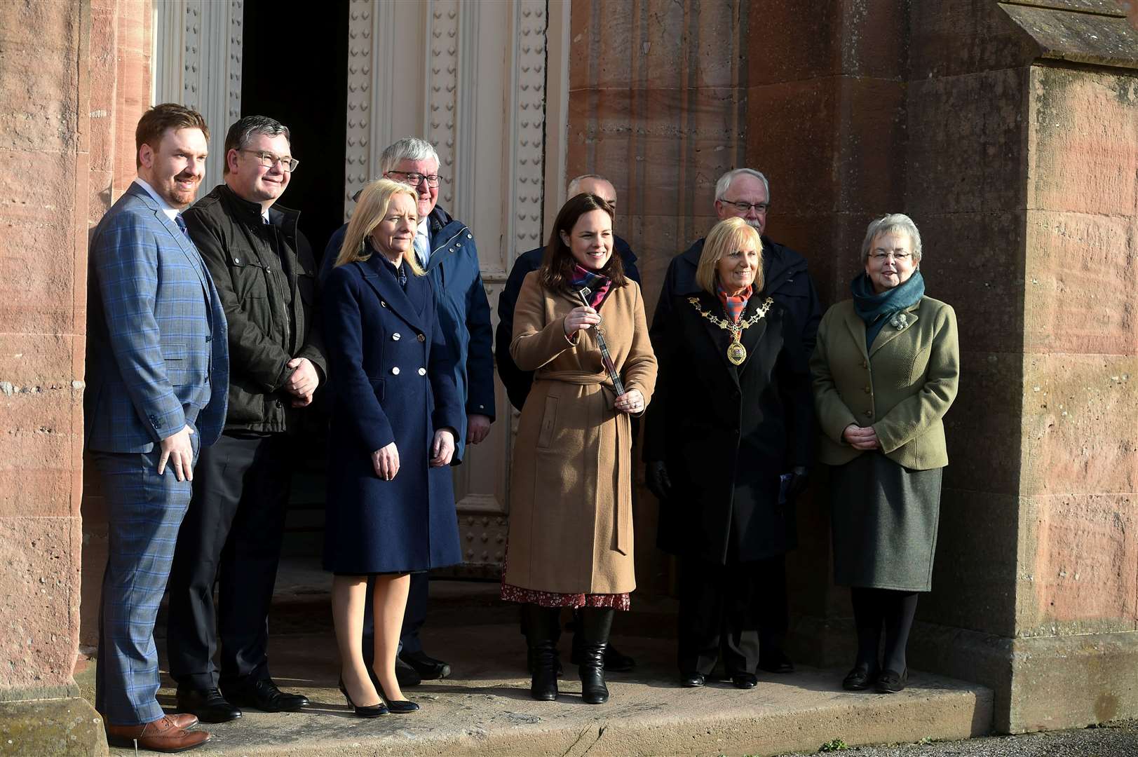 Dignitaries at the announcement of the Inverness Castle project’s latest contract agreement last week.