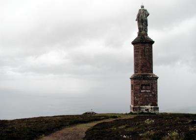 The Duke of Sutherland statue looking over Golspie and Sutherland from top of Ben Bhraggie.