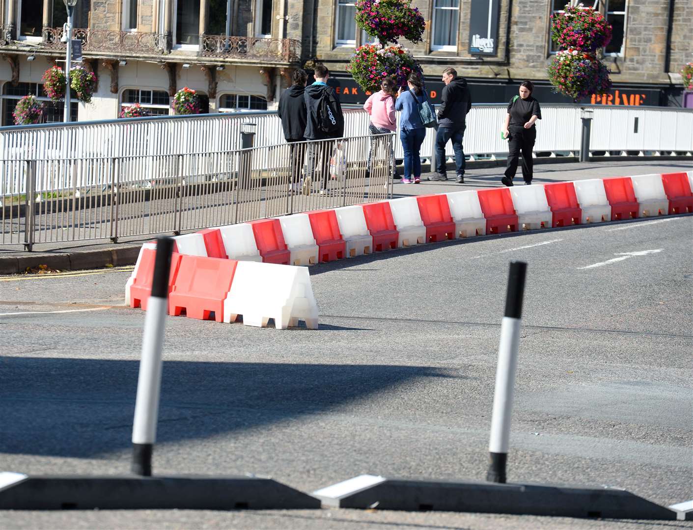 Bollards and barriers that are annoying so many, on Ness Bridge.