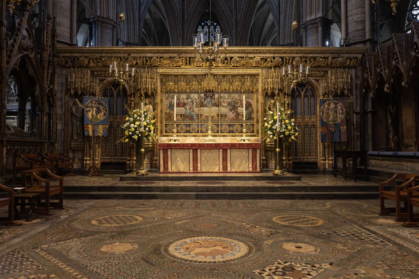 The Cosmati pavement and the High Altar in Westminster Abbey (Dan Kitwood/PA)