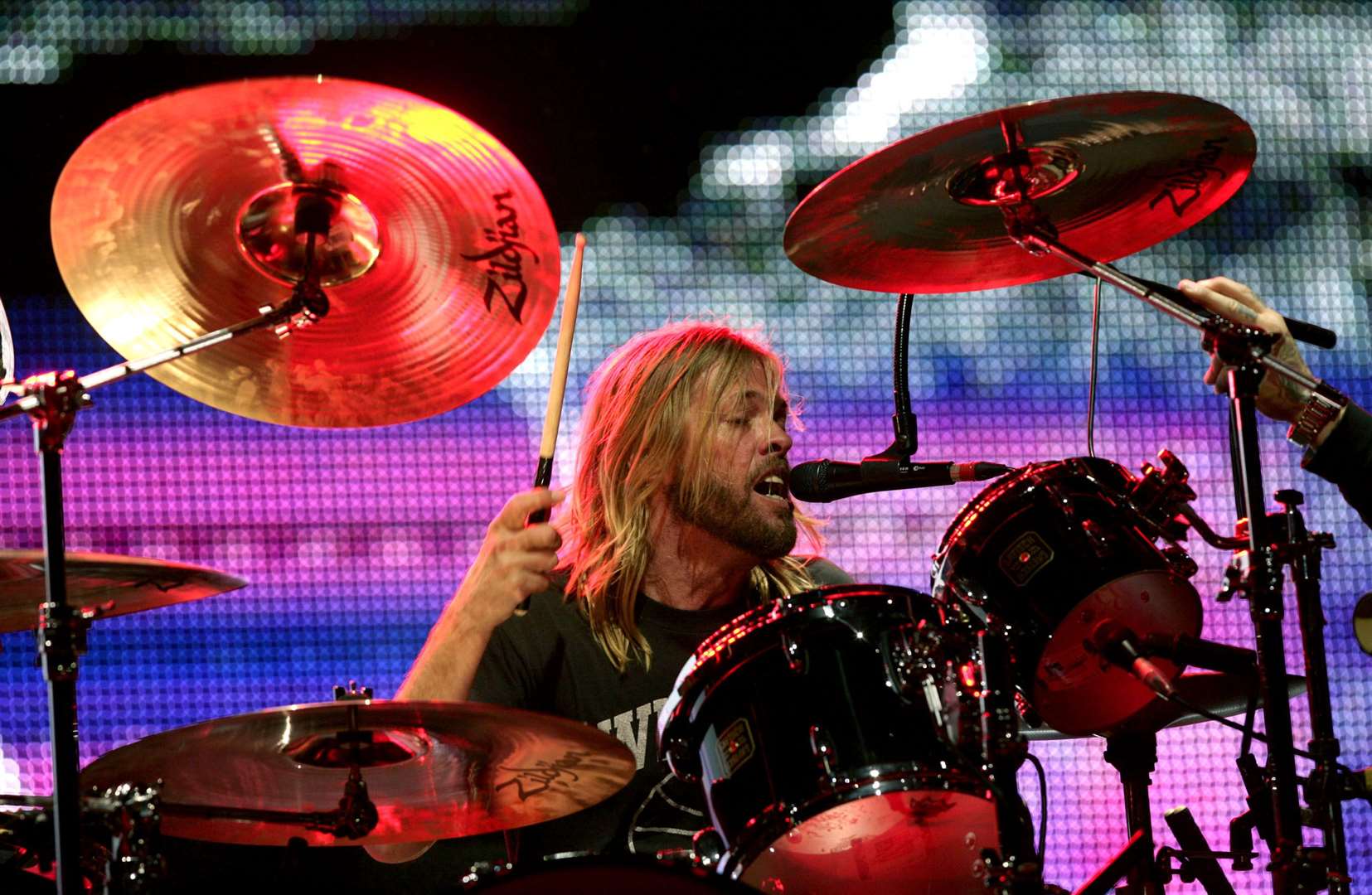 Roger Taylor said he and his family are devastated at the death of Foo Fighters drummer Taylor Hawkins (PA)