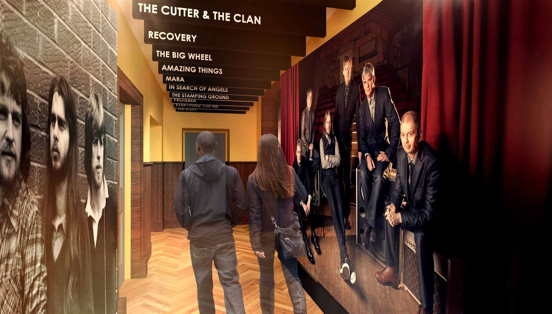 An artist's impression of the Runrig exhibition in the Cèilidh Rooms at the Inverness Castle Experience.