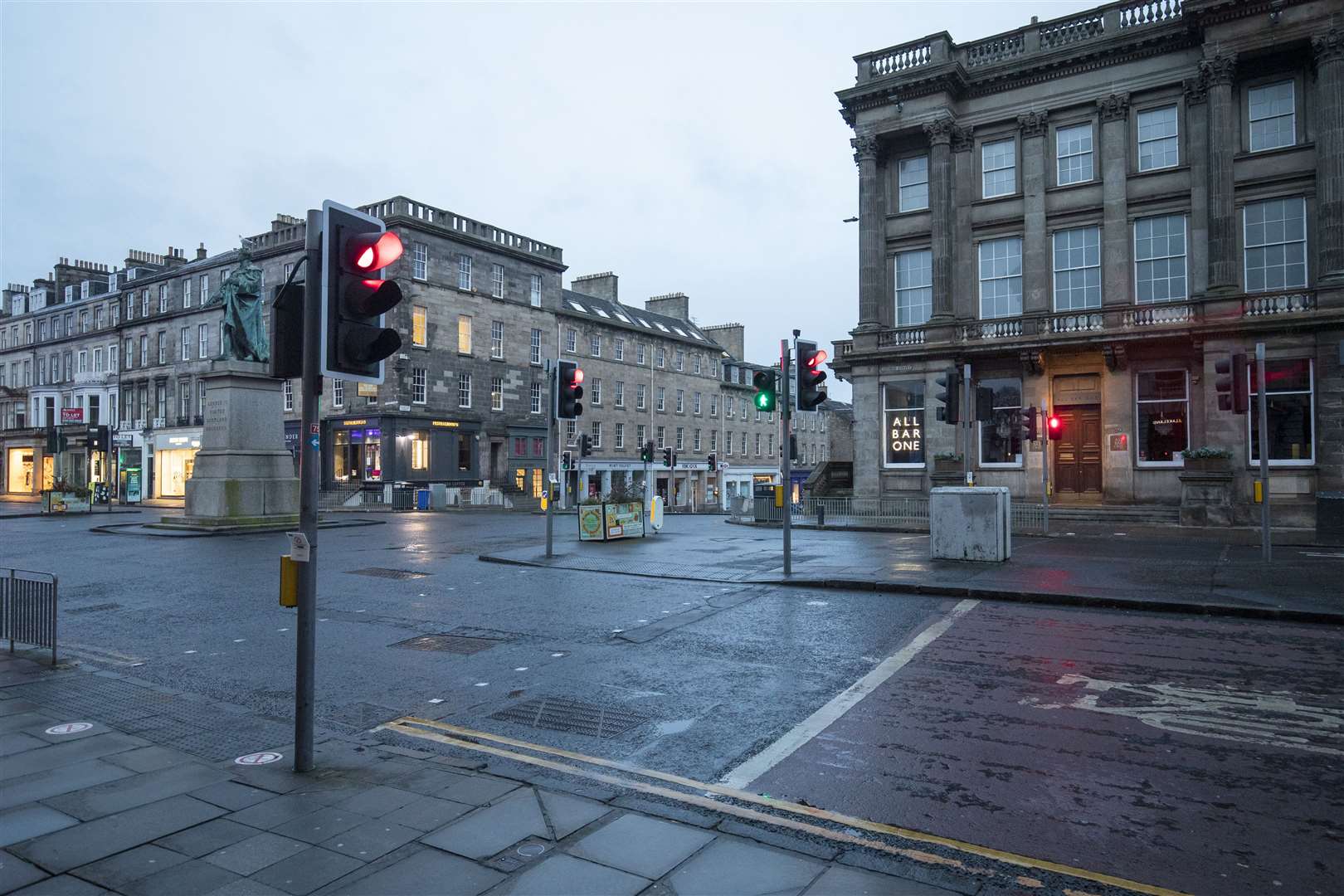 George Street in the Scottish capital Edinburgh was quiet the morning after stricter lockdown measures came into force for mainland Scotland (Jane Barlow/PA)