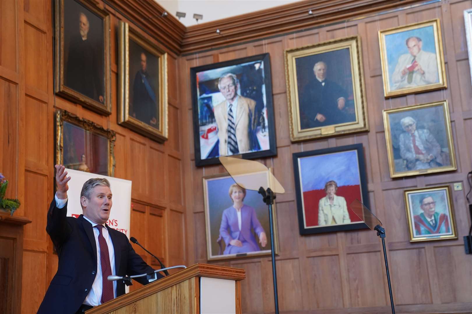 Sir Keir Starmer speaking at Queen’s University in Belfast (Brian Lawless/PA)