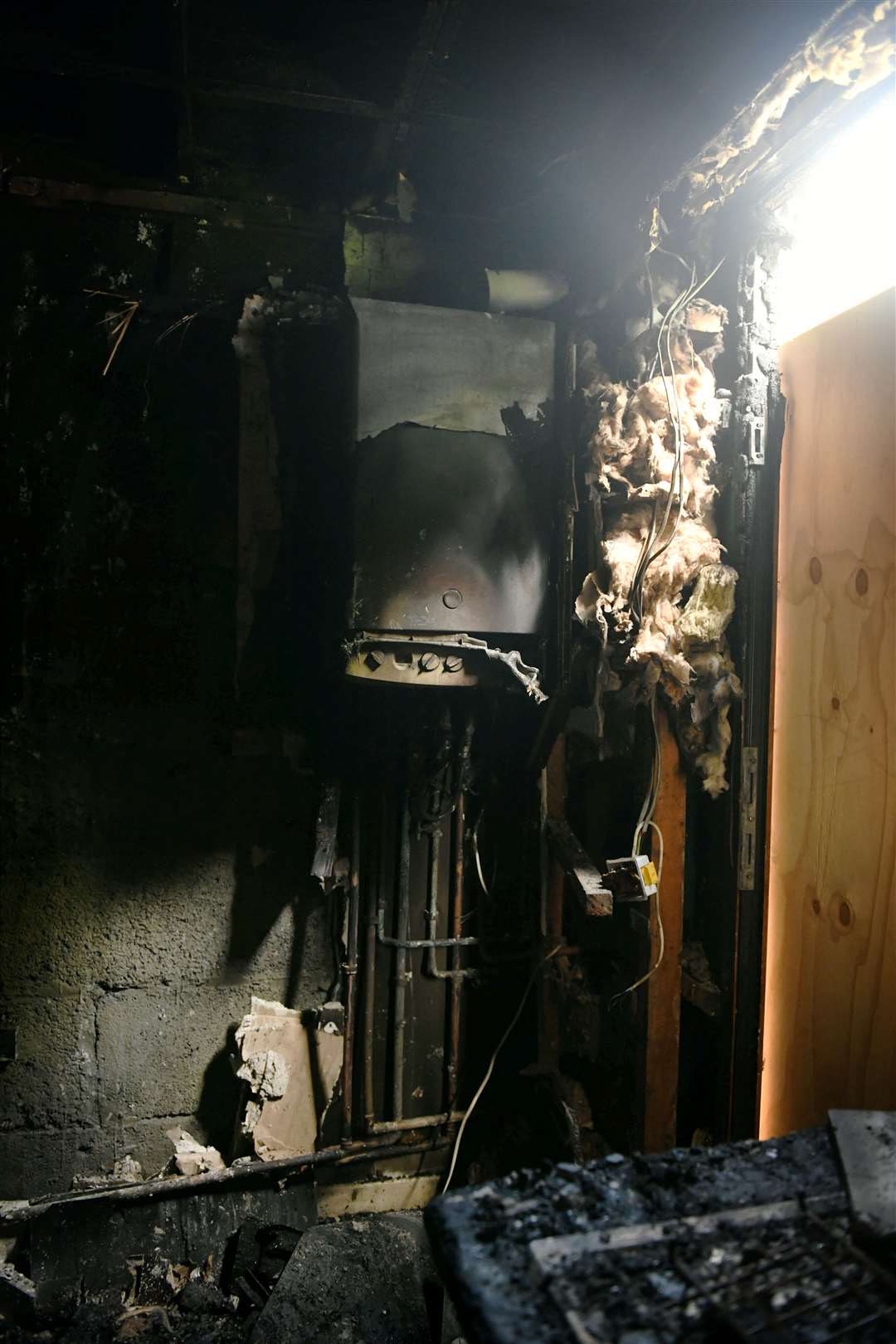 The kitchen after the fire.