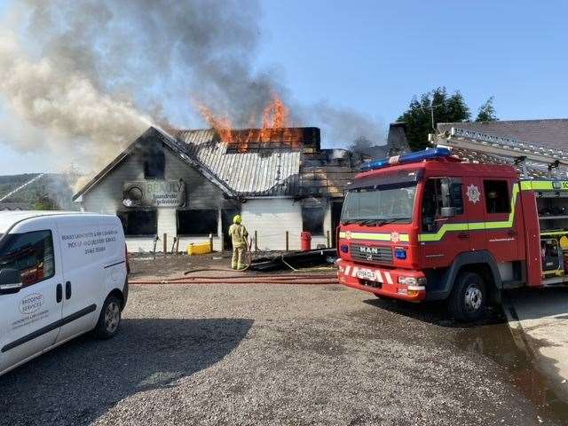 The fire at Beauly Laundrette in Augut 2021.