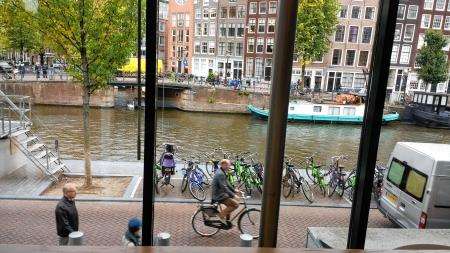 The view from the cafeteria at Anne Frank's House. Picture: Hector MacKenzie