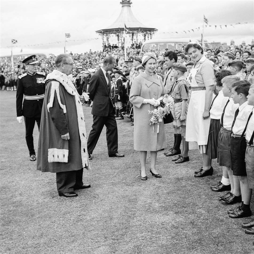 The Queen and The Duke of Edinburgh visit Nairn on Monday August 14 1961. From the Northern Scot archive.