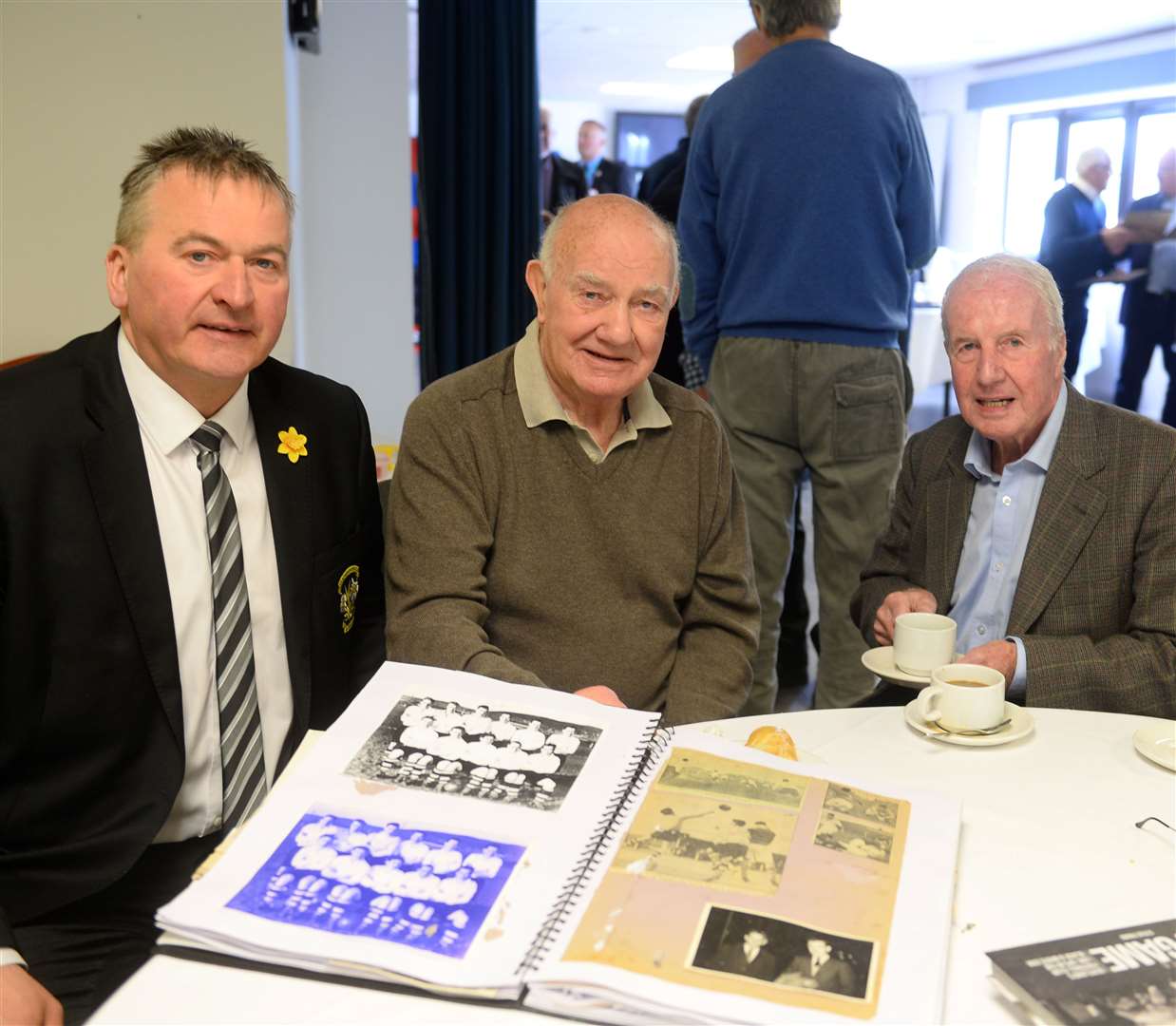 Alex Chisholm chairman of Clachnacuddin, Former Caley, Clach and Forres keeper Ian MacDonald and former Thistle and Caley player Alex Grant.
