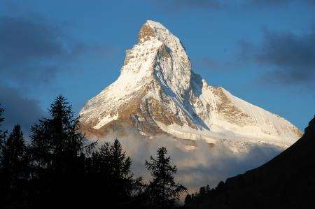 The majestic Matterhorn from the town of Zermatt