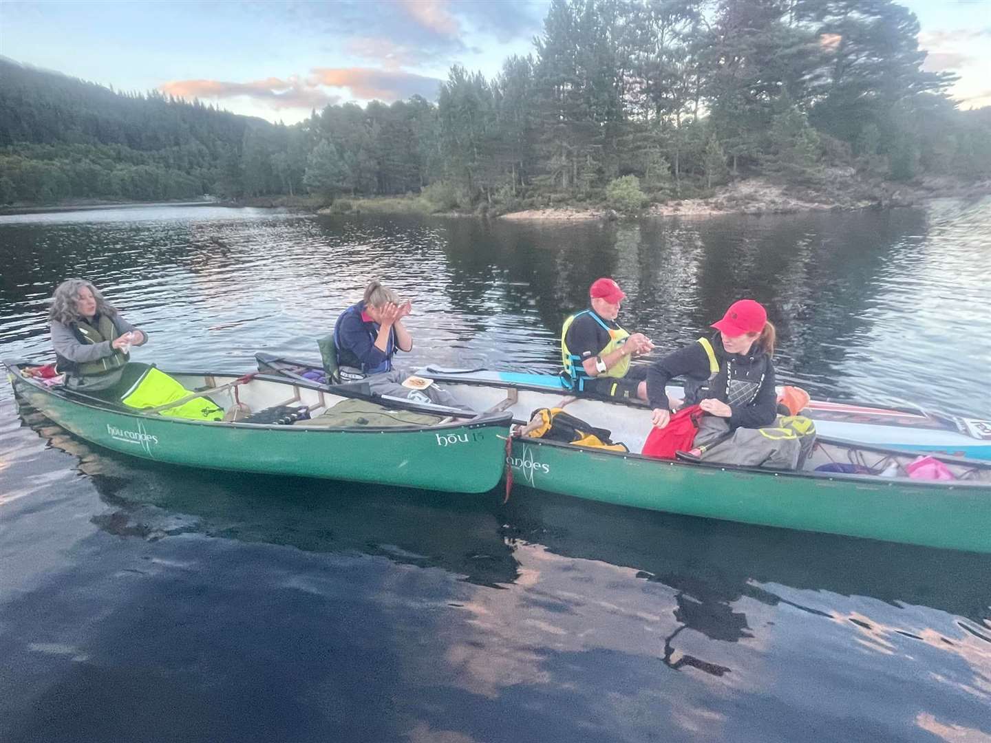 The group took to the waters Loch Beinn a’ Mheadhoin near Glen Affric on canoes and a paddleboard for the fundraising challenge.