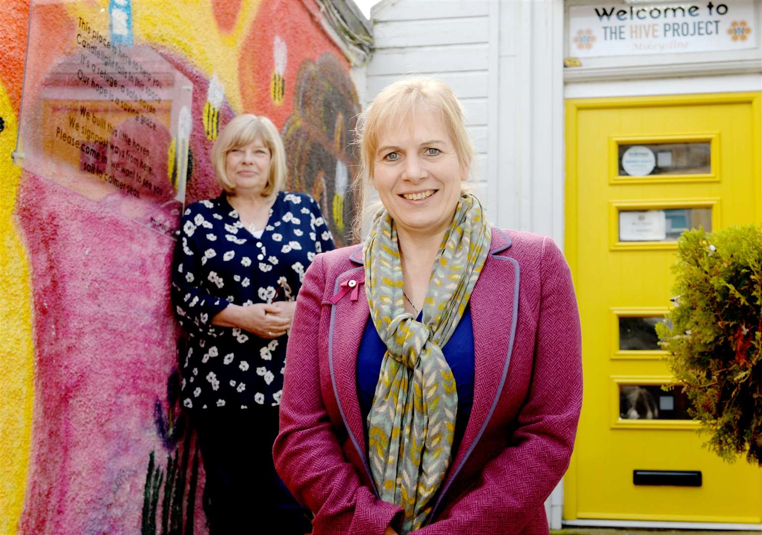 Mikeysline: Bonnie McColl, office manager and Emily Stokes, service manager outside The Hive.