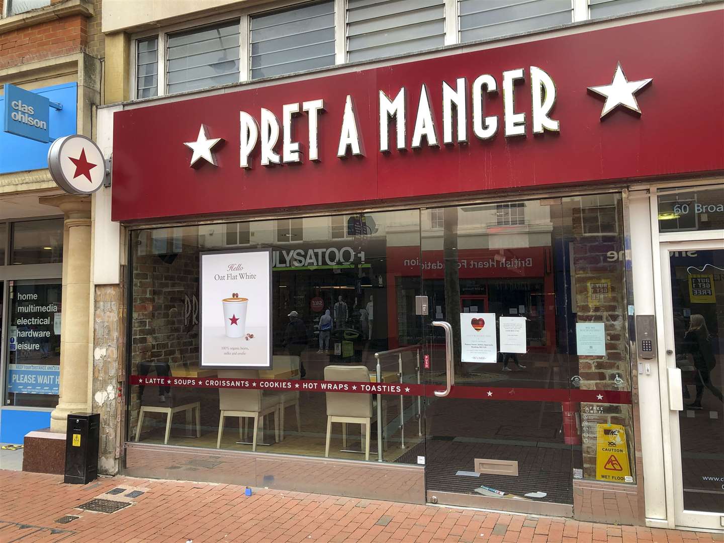 The Pret A Manger on Board Street in Reading, Berkshire, which was one of the stores to be closed by the chain (Steve Parsons/PA)