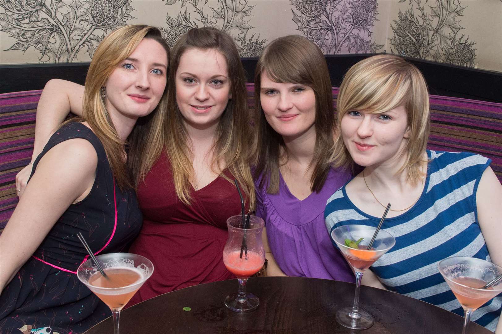 Girls night out in The Den for (left to right) Jessica Bostock, Zoe Stewart, Sarah Mackay and Carly Mackay. Picture: Callum Mackay.
