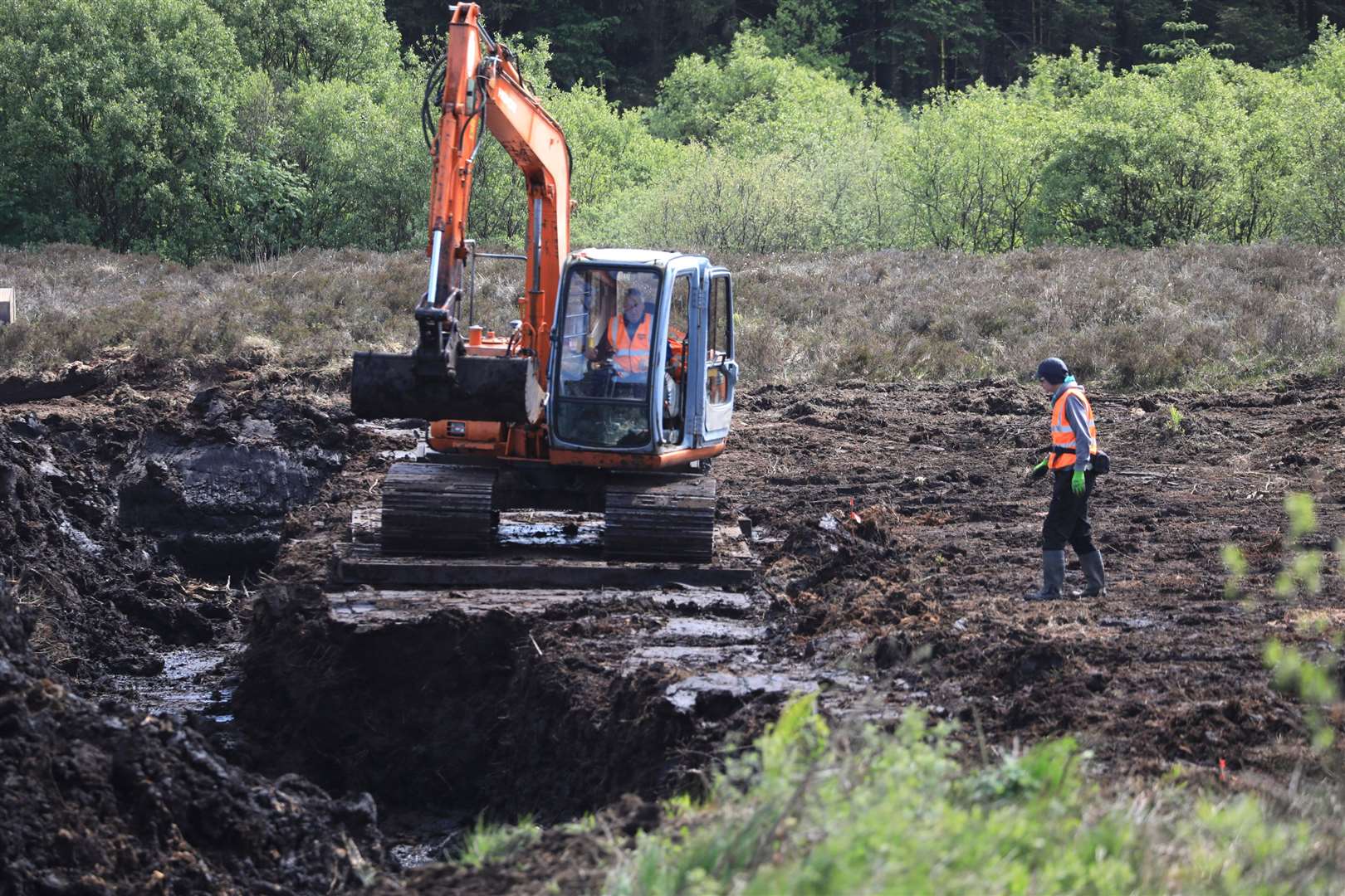 Members of the Independent Commission for the Location of Victims’ Remains search Bragan Bog in Co Monaghan for Columba McVeigh (PA)