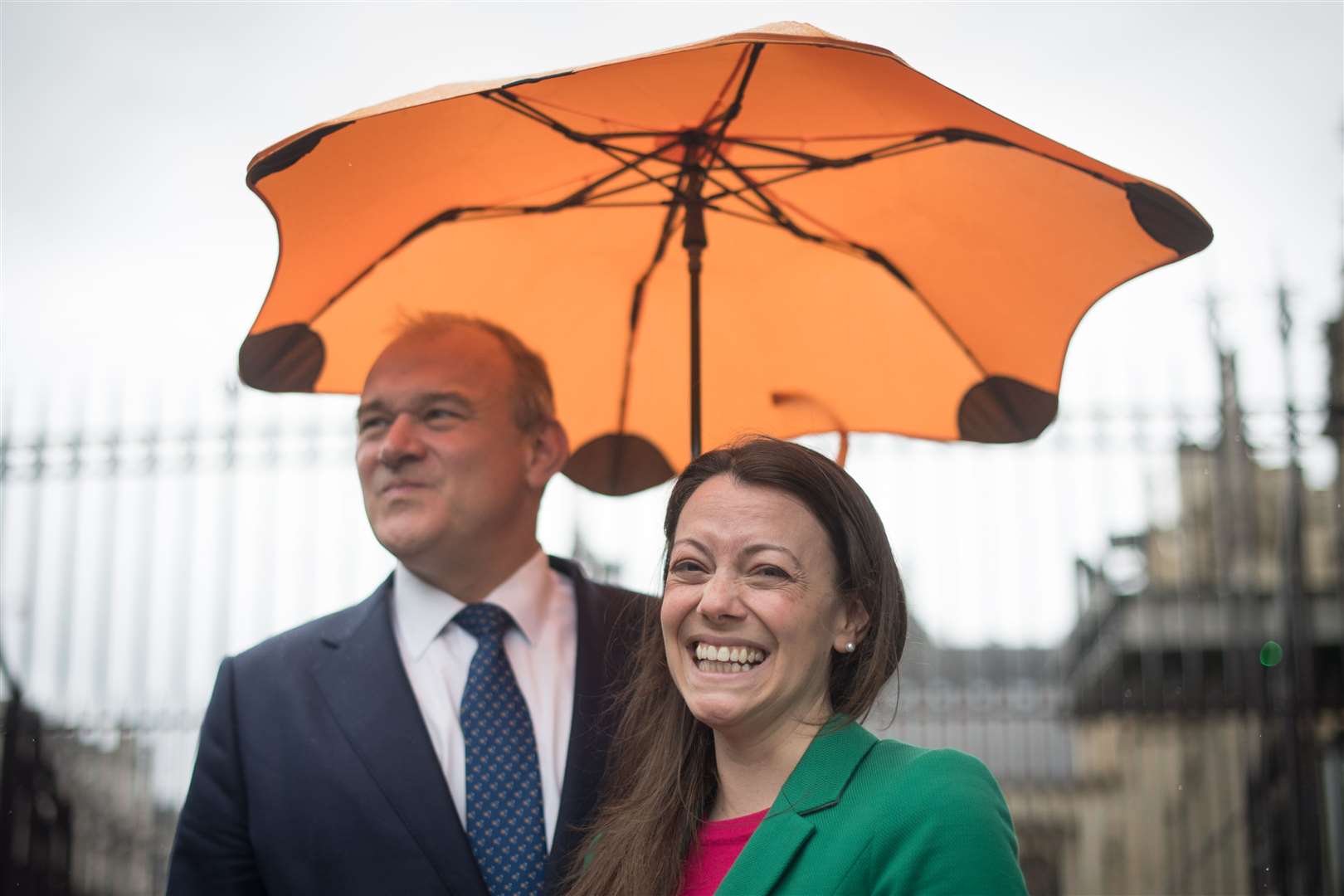 Newly elected Liberal Democrat MP for Chesham and Amersham Sarah Green is welcomed to the House of Commons by party leader Sir Ed Davey (Stefan Rousseau/PA)