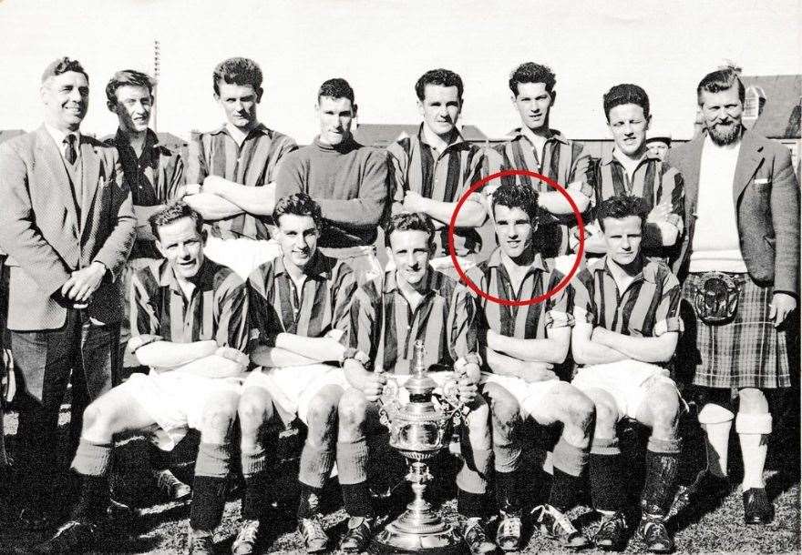Alex Young, circled, with the 1960 North Cup winning Inverness Thistle side.