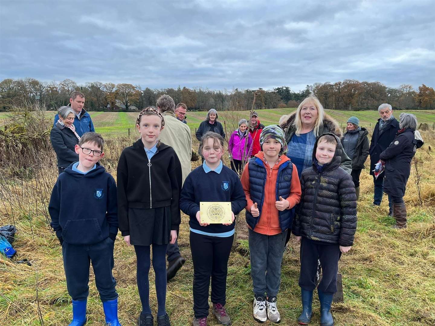 Cawdor primary pupils helped planting the tree.