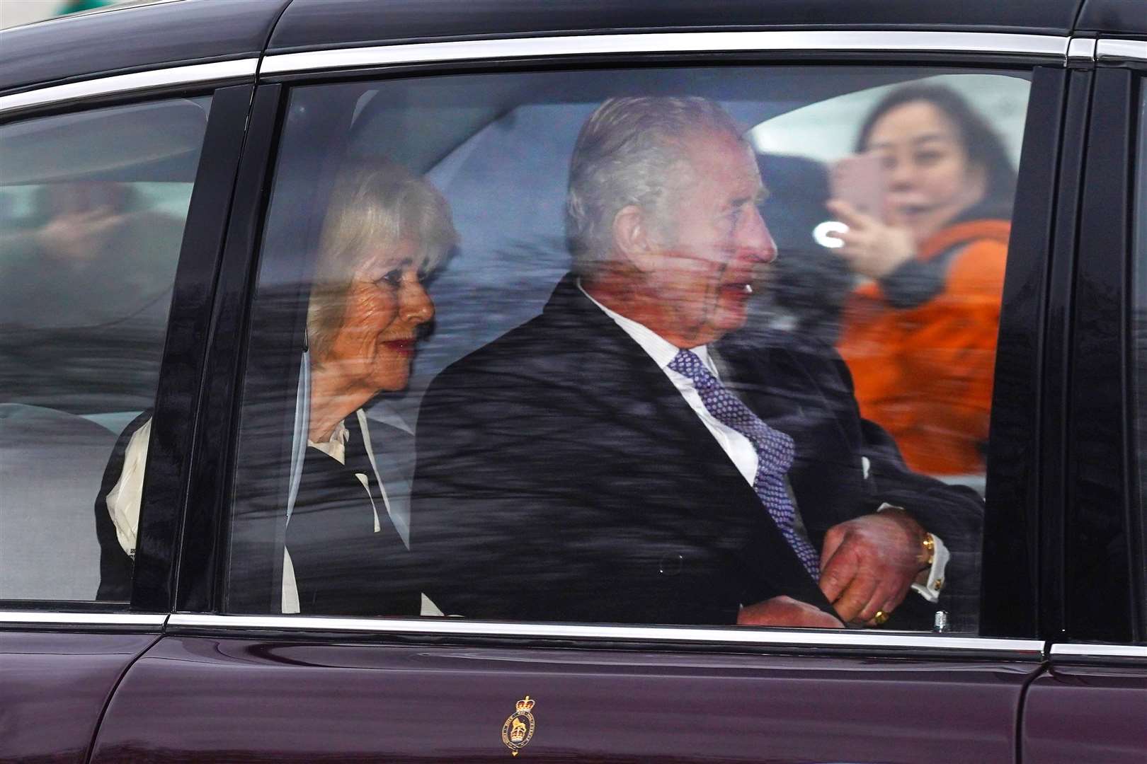 Charles and Camilla leaving Clarence House on Tuesday (PA)