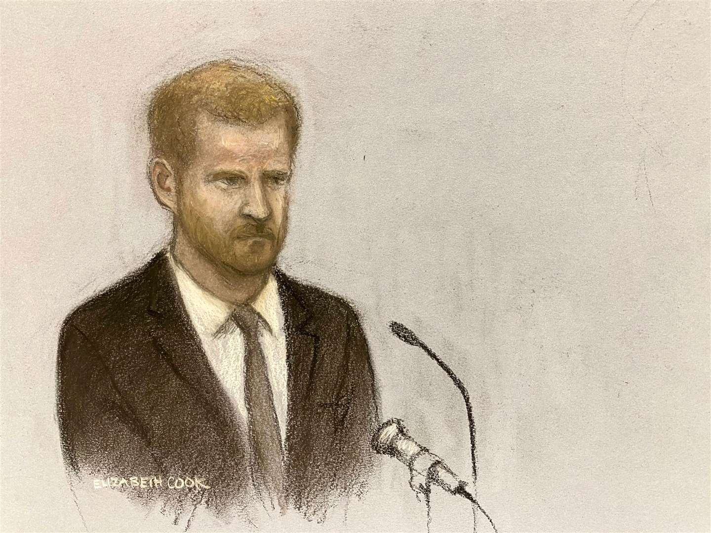 The Duke of Sussex giving evidence at the Rolls Buildings in central London during the phone hacking trial against Mirror Group Newspapers (MGN) (Elizabeth Cook/PA)