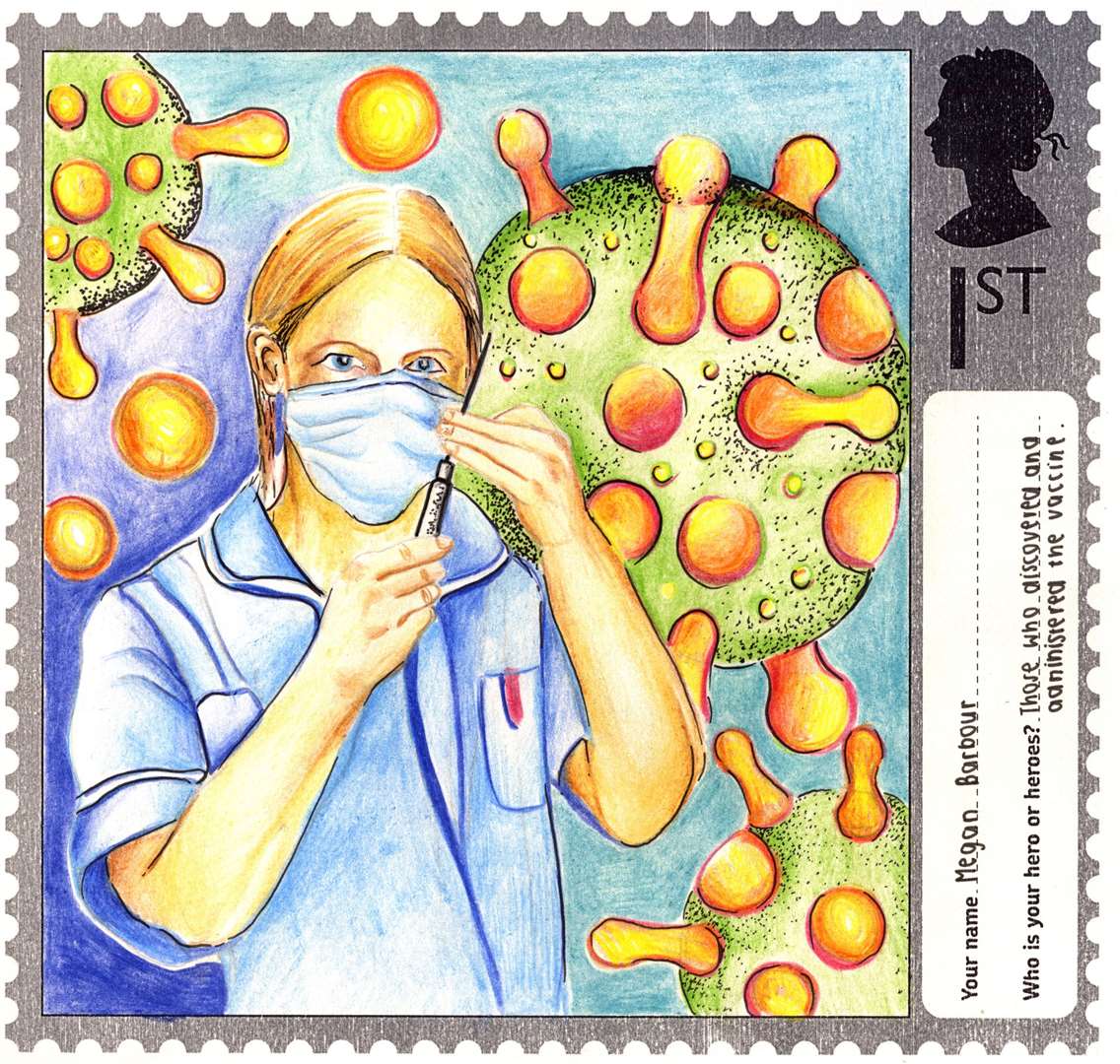 Vaccine creators and those who delivered the jab were chosen in this design (Royal Mail/PA)