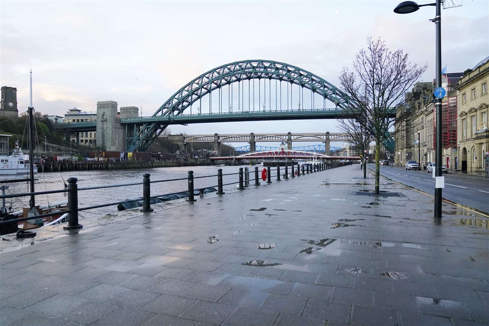 The scene was similar on the Quayside in Newcastle upon Tyne (Owen Humphreys/PA)