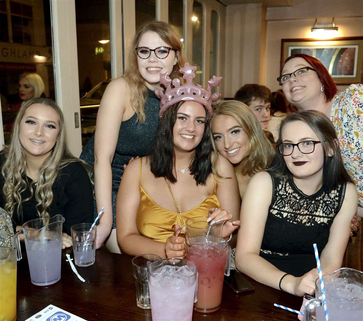 Ciara Latham, Heather Wisely, Erin Lambert who is celebrating her 18th, Elizabeth Giddy and Elly Macpherson.