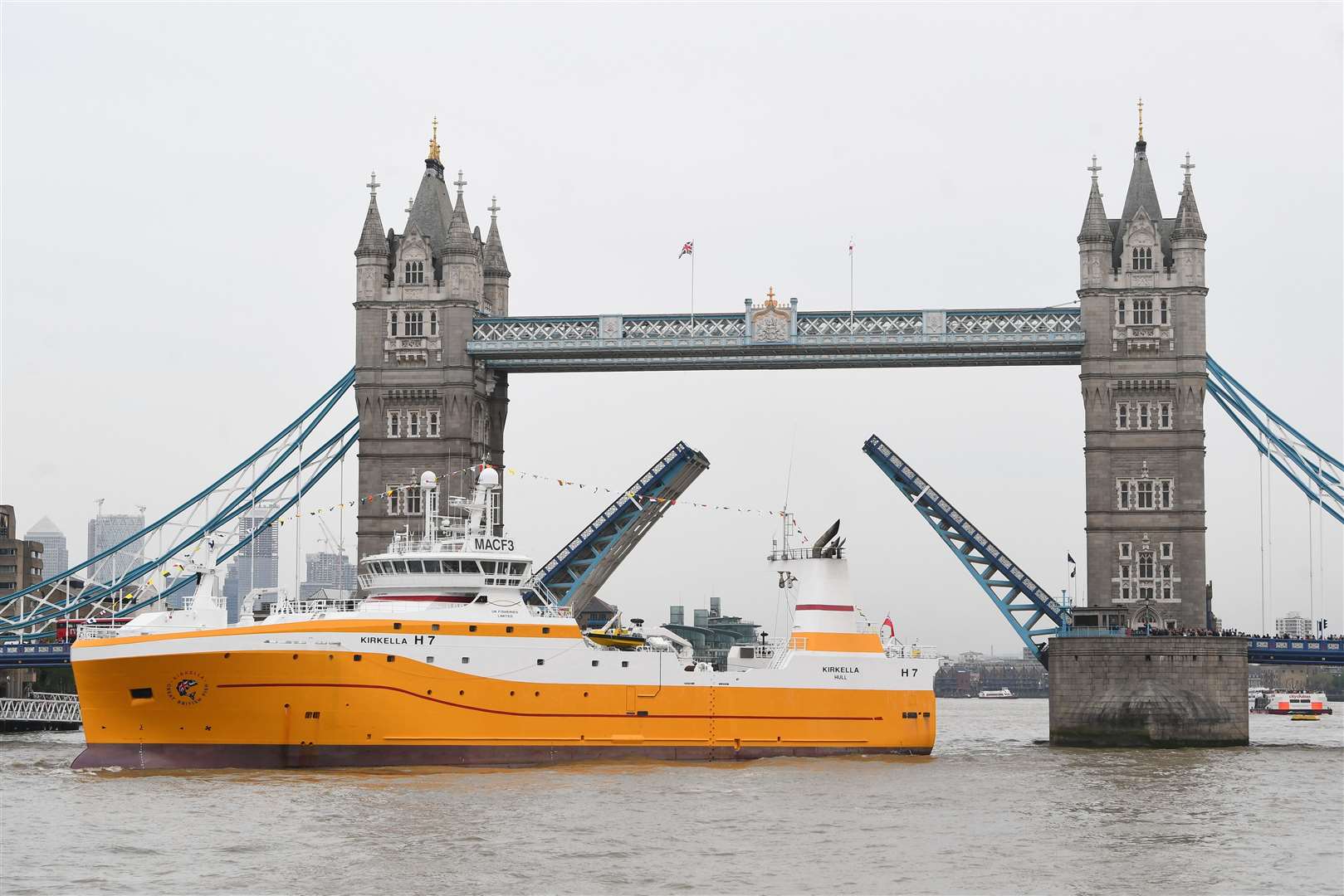 The Kirkella on the Thames in London (Victoria Jones/PA)