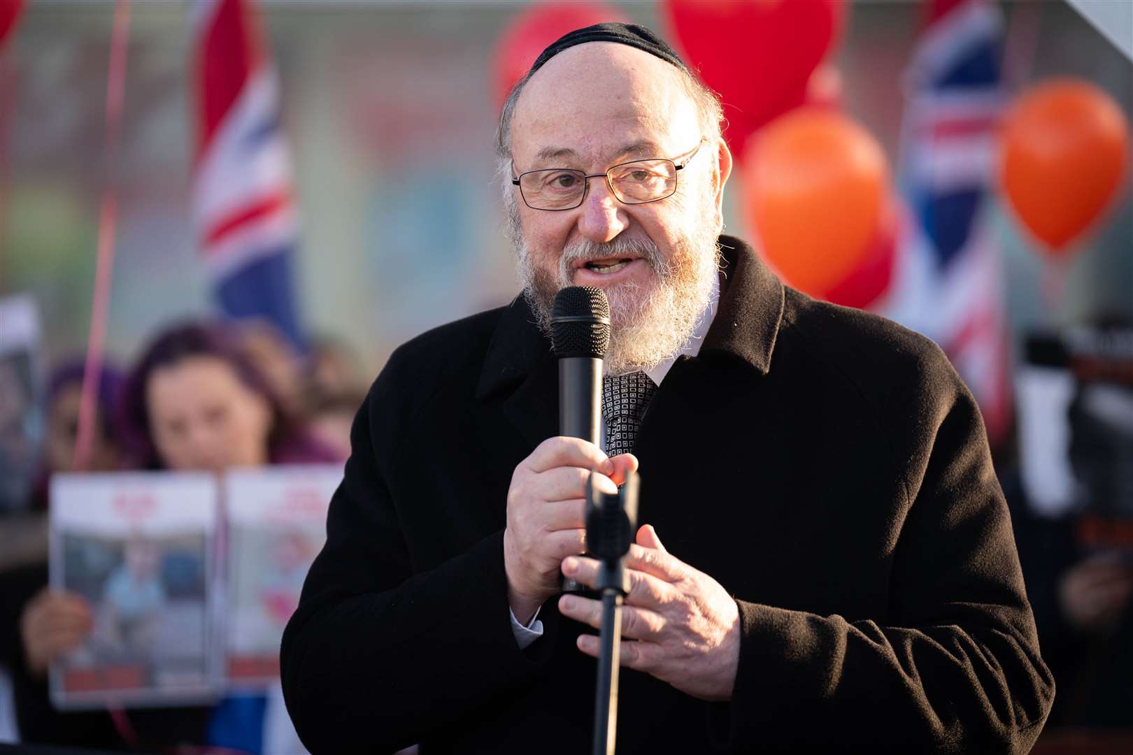 Chief Rabbi Ephraim Mirvis addressed the vigil (James Manning/PA)