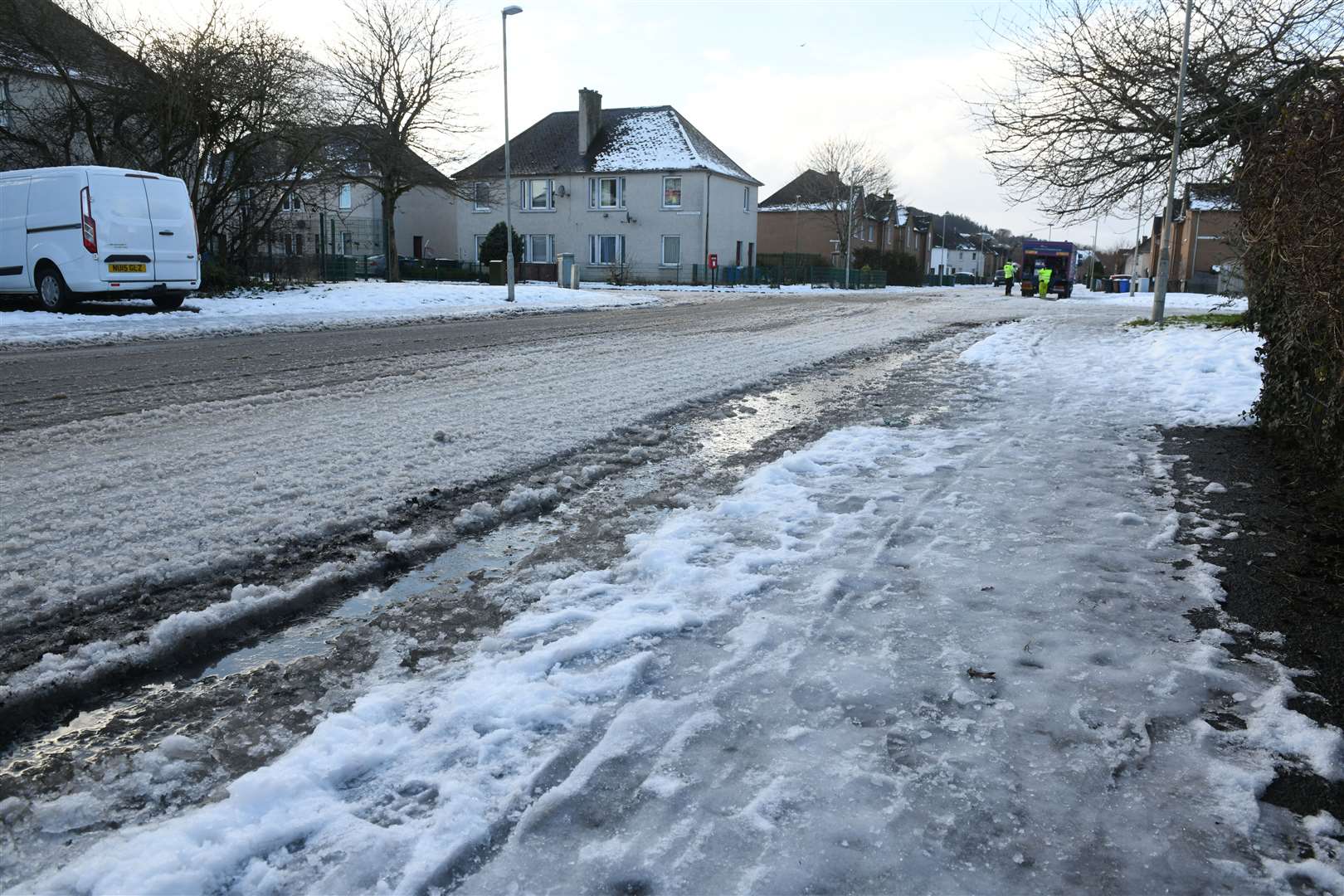 Icy pavements in South Kessock. Picture: James Mackenzie