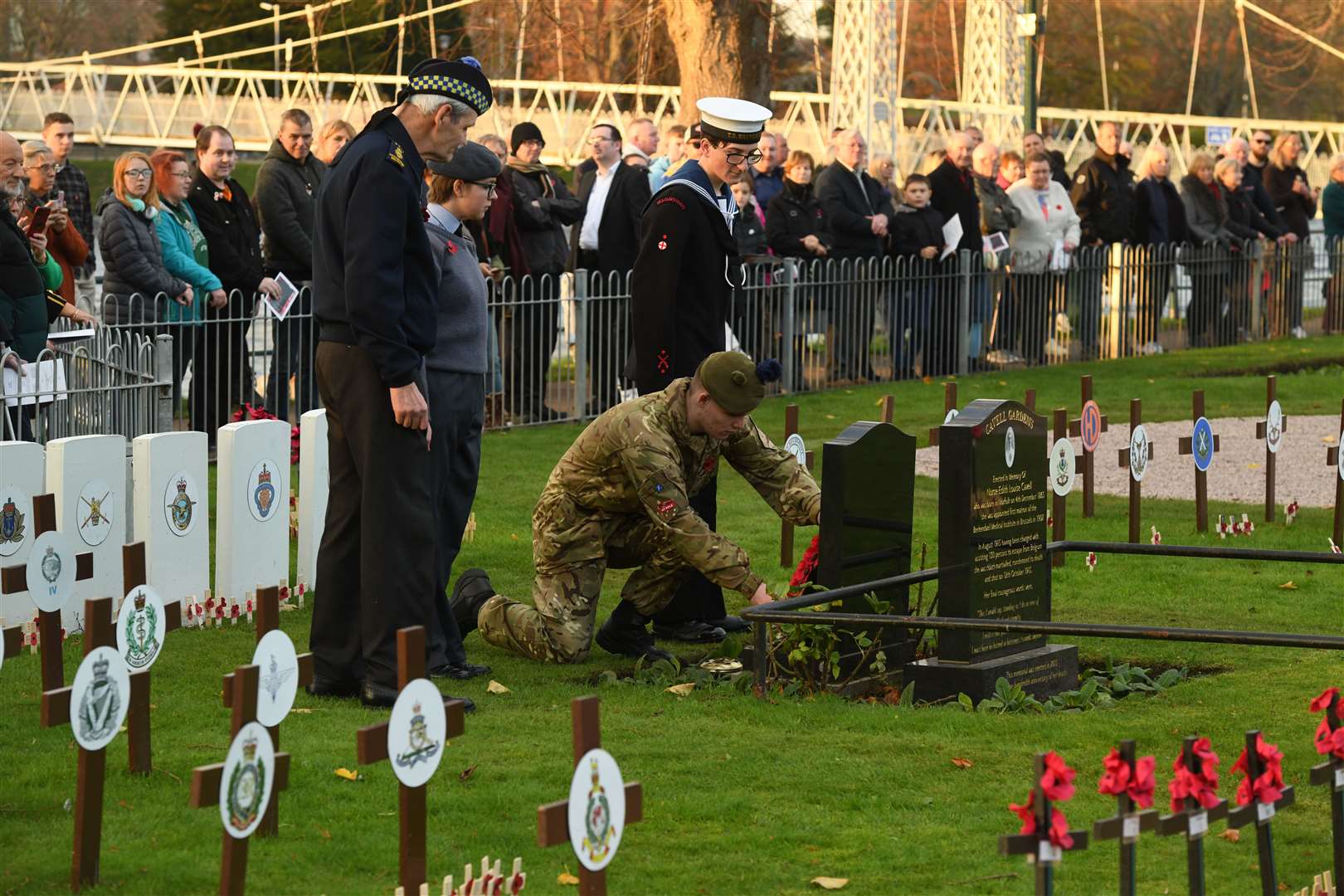 Laying of wreaths in Inverness. Picture: James Mackenzie