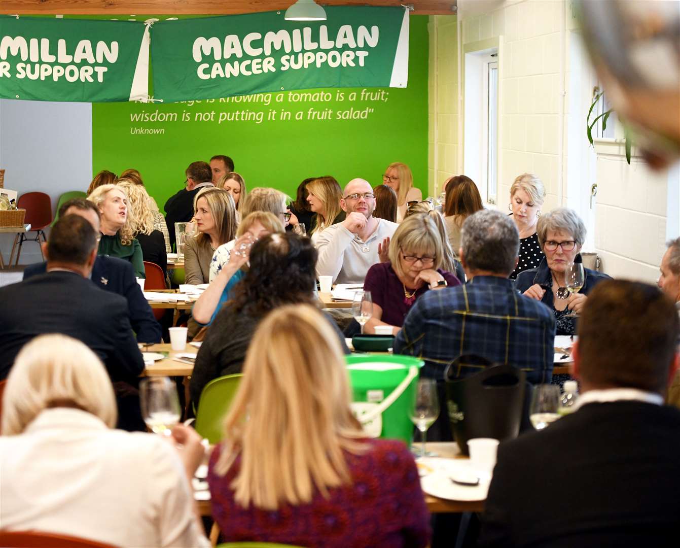 Cheese and wine night at the Inverness Botanic Garden Centre to raise money for Macmillan Cancer Support: Photo of the room. Picture: James Mackenzie.