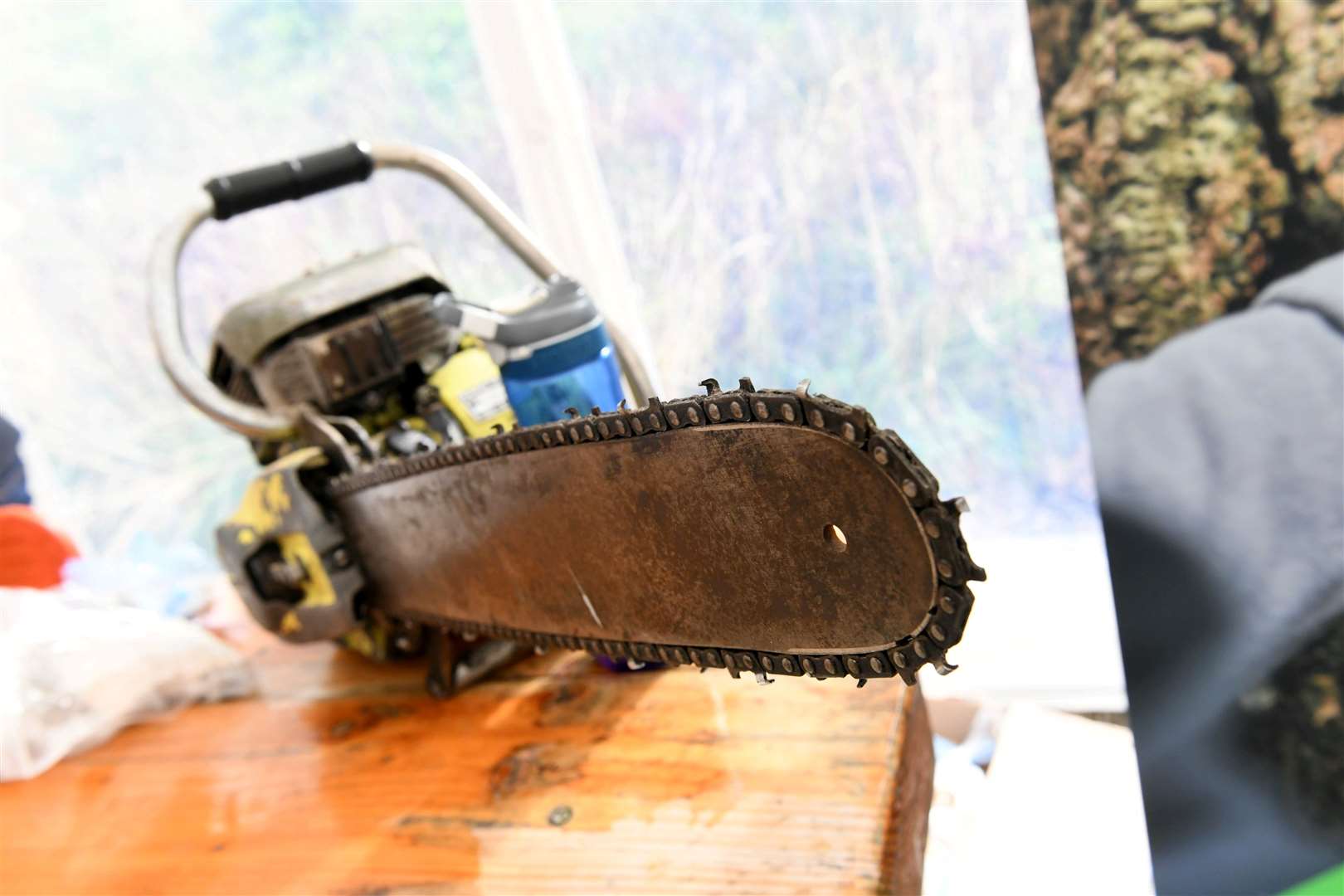 A 20th century chainsaw. Picture: Callum Mackay