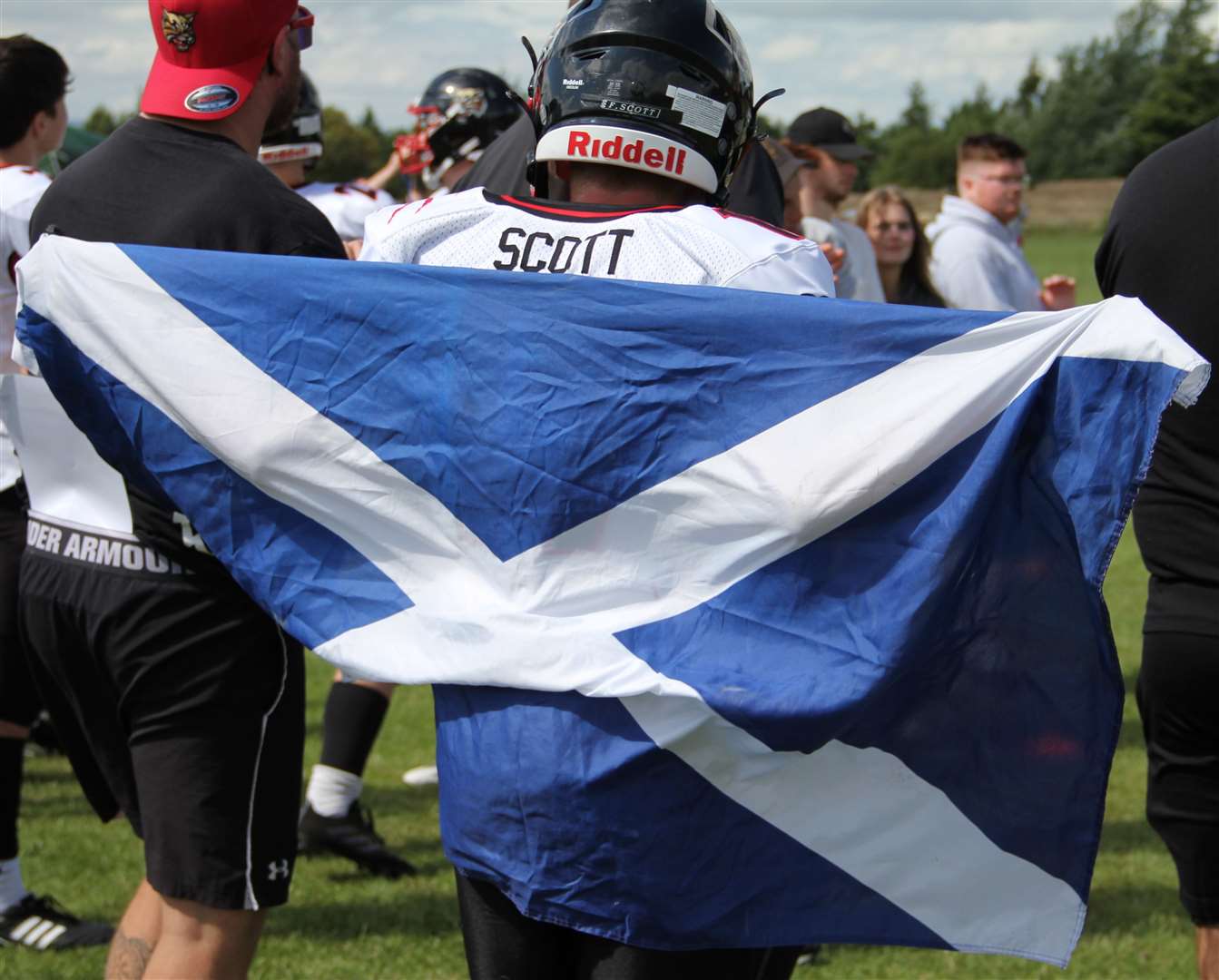 Fin Scott celebrates as the Highland Wildcats clinched their 10th Scottish title in 2023. Picture: Lisa Senior
