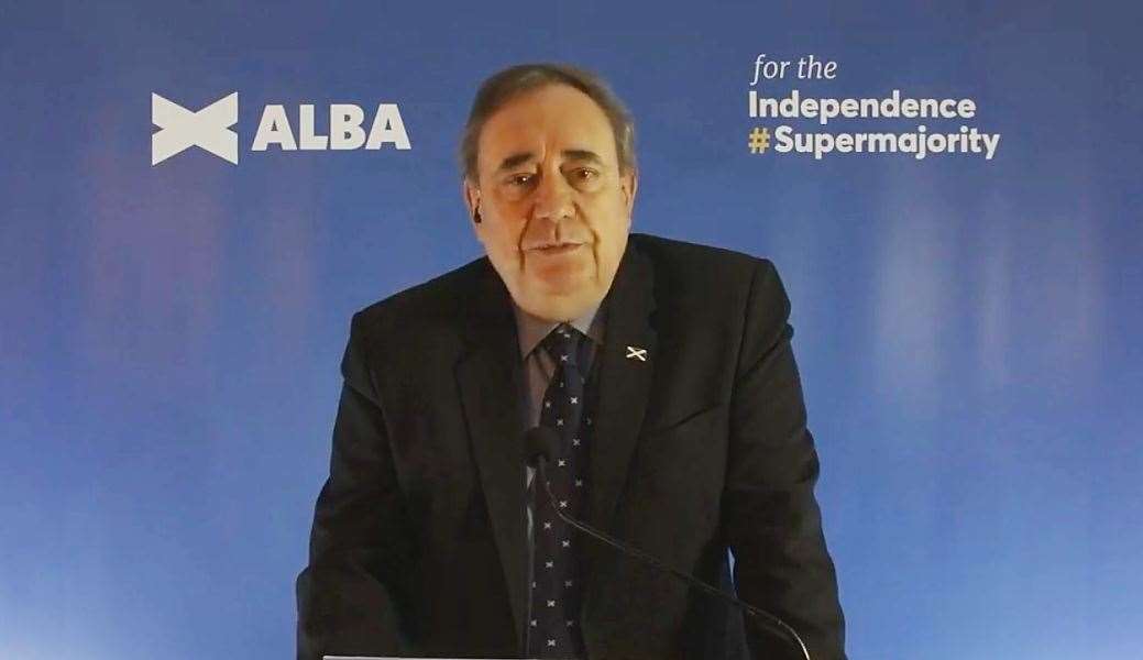 Alex Salmond at the launch of the Alba Party.