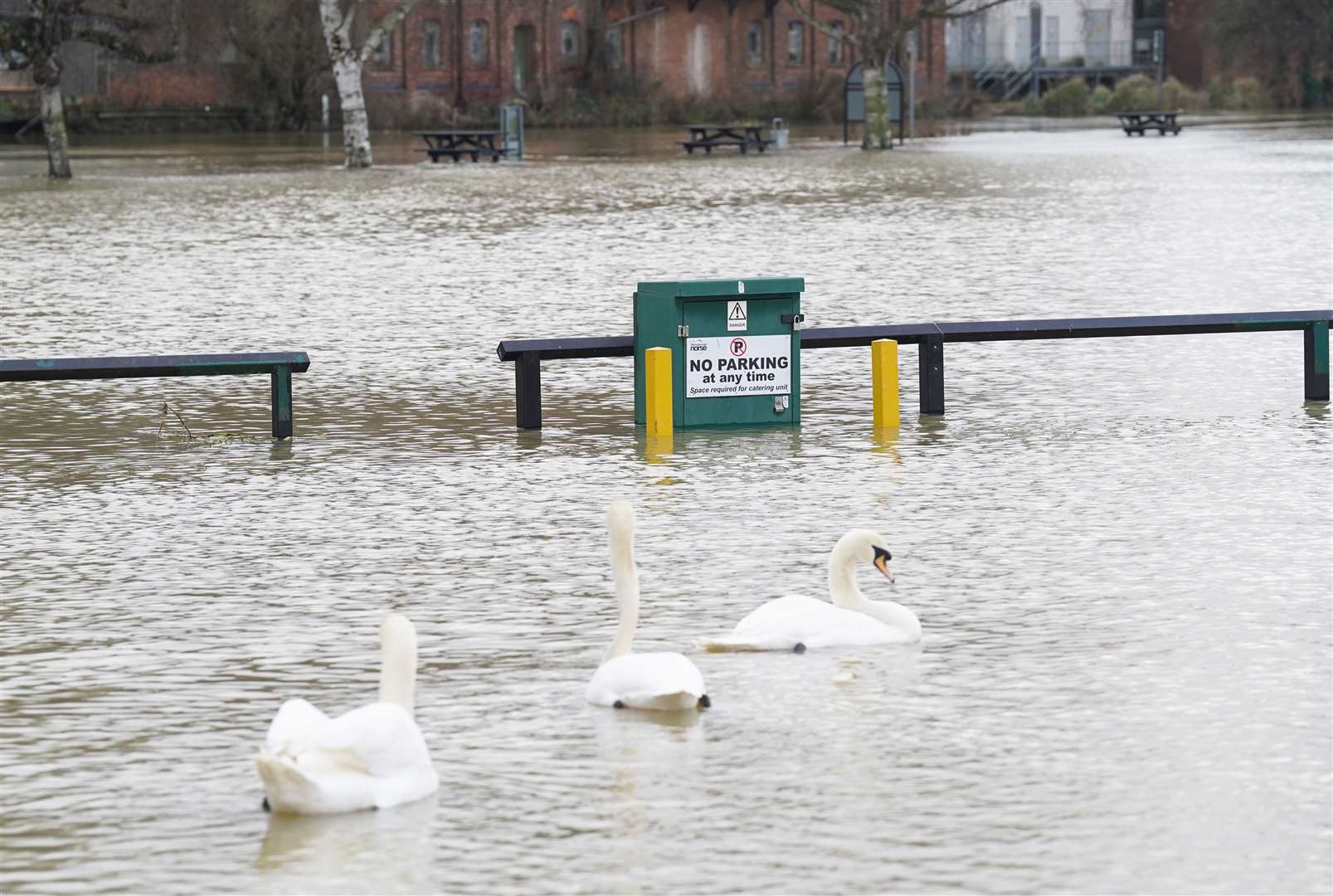 Flooding in Wellingborough due to rising levels on the River Nene (Stefan Rousseau/PA)