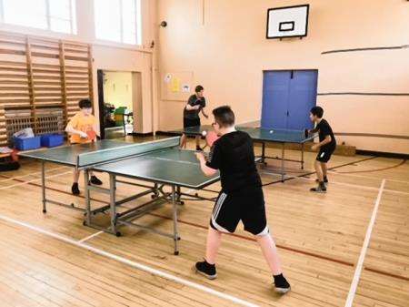 Some youngsters in action at the monthly table tennis sessions at Inverness Tennis and Squash Club