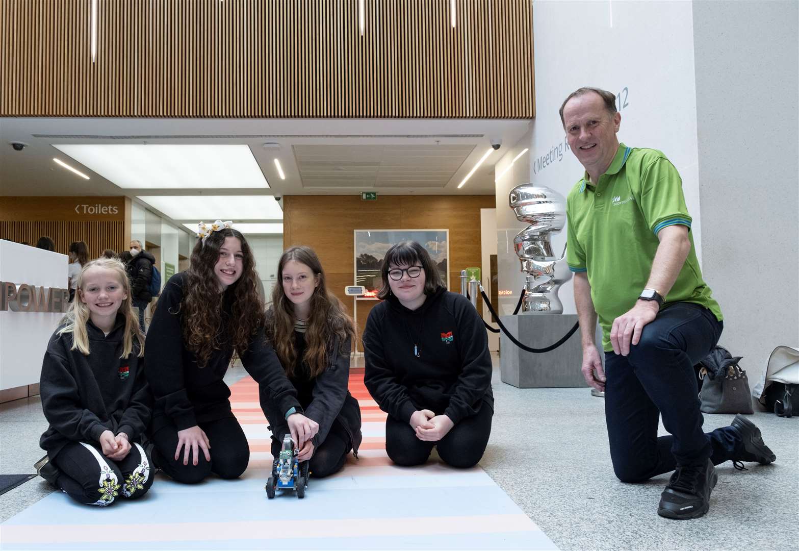 Glen Urquhart High School pupils (left to right) Juliet Hall, Connie MacLennan, Cara Armstrong and Morag Dyce prepare to set off their award winning vehicles.