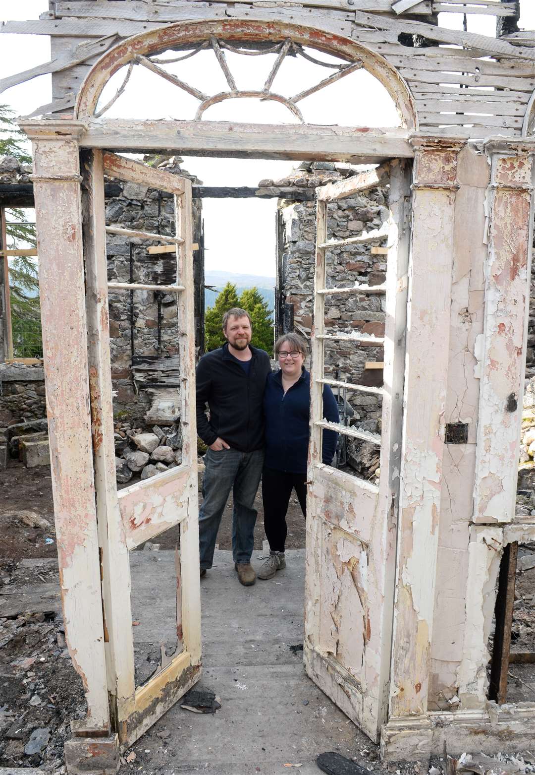 Kyra and Keith Readdy during work on Boleskine House. Picture: Gary Anthony.