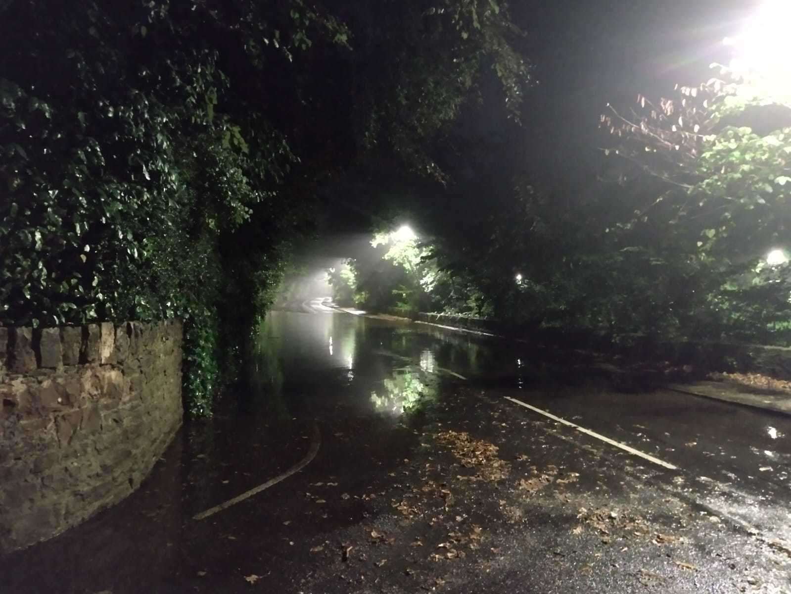 Flooding in Island Bank Road.