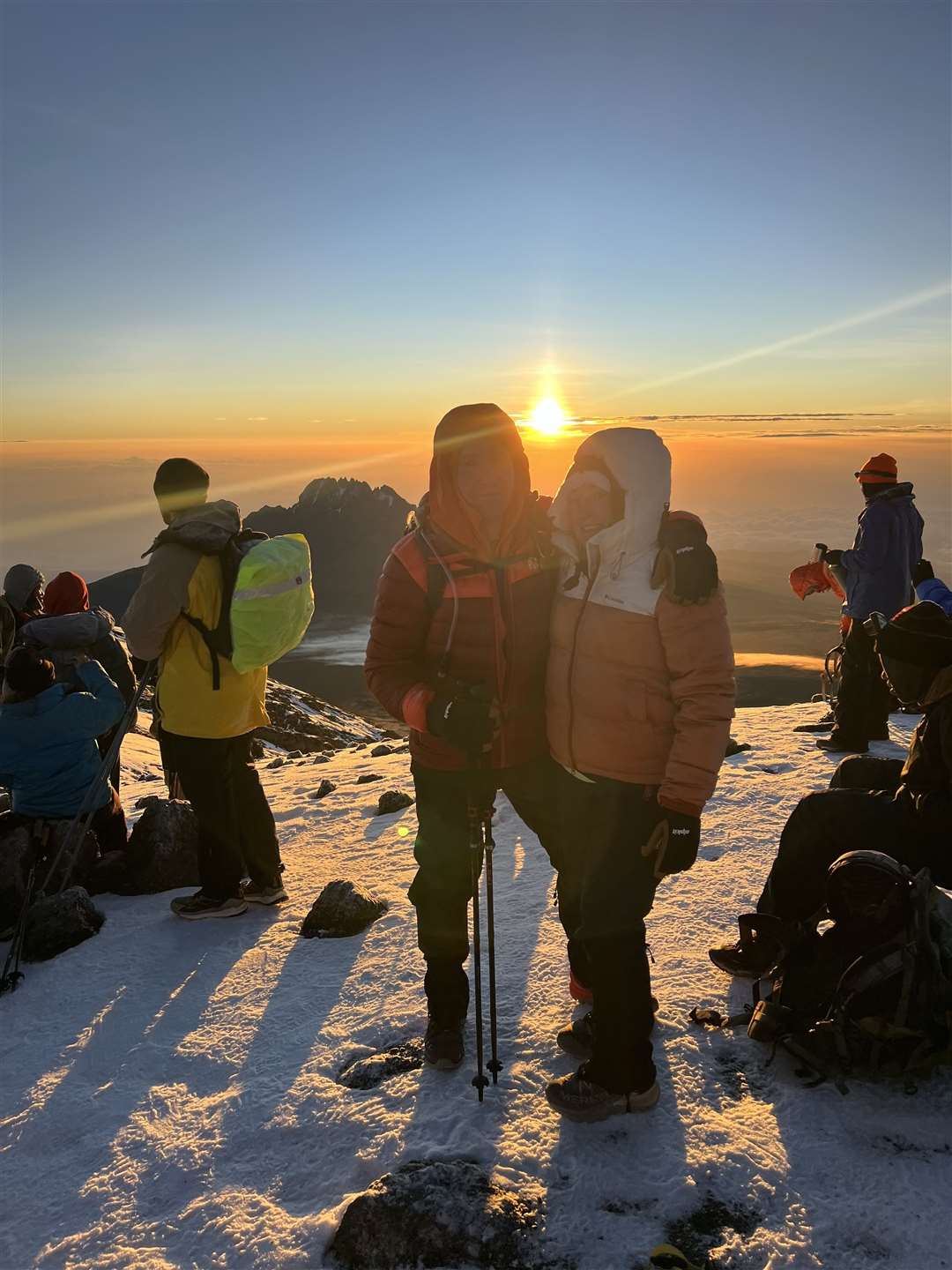 Sunrise was spectacular on the morning of the summiting