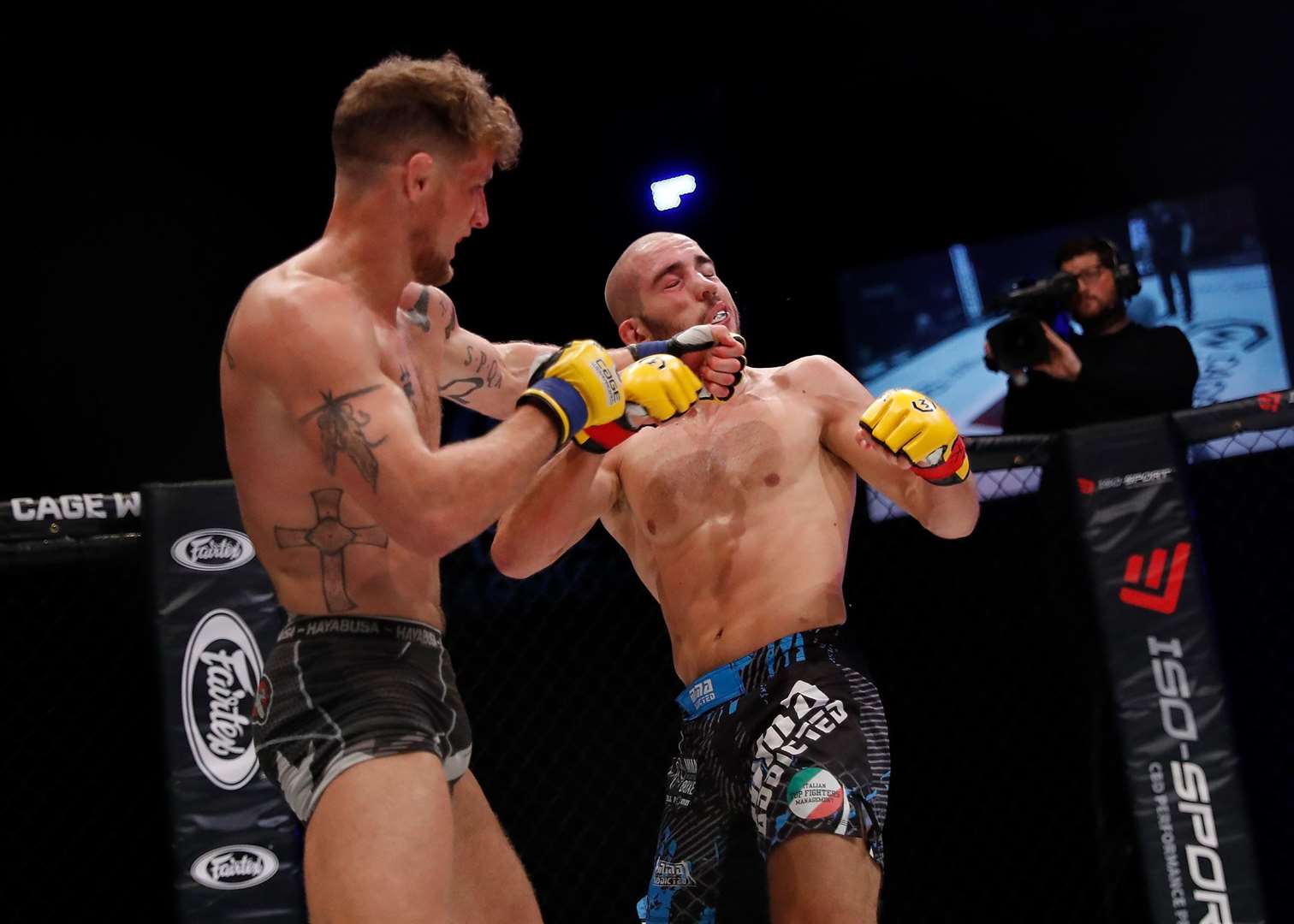 Ross Houston won the Cage Warriors welterweight world championship by defeating Stefano Paterno last October. Picture: Dolly Clew/Cage Warriors