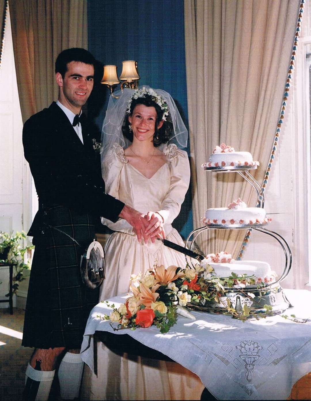 Nicky Marr and Colin Marr on their wedding day in 1994